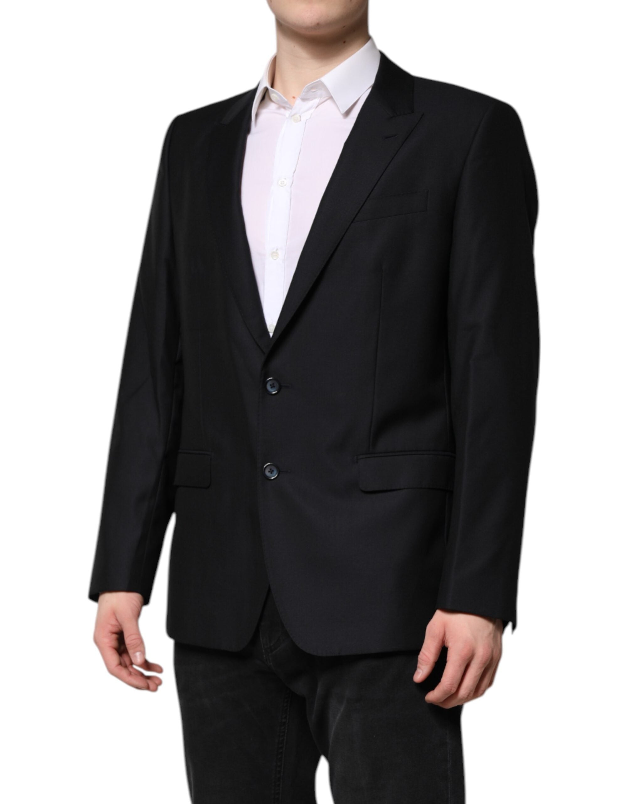 Dolce & Gabbana Dark Blue MARTINI Wool Blazer Coat Men's Jacket