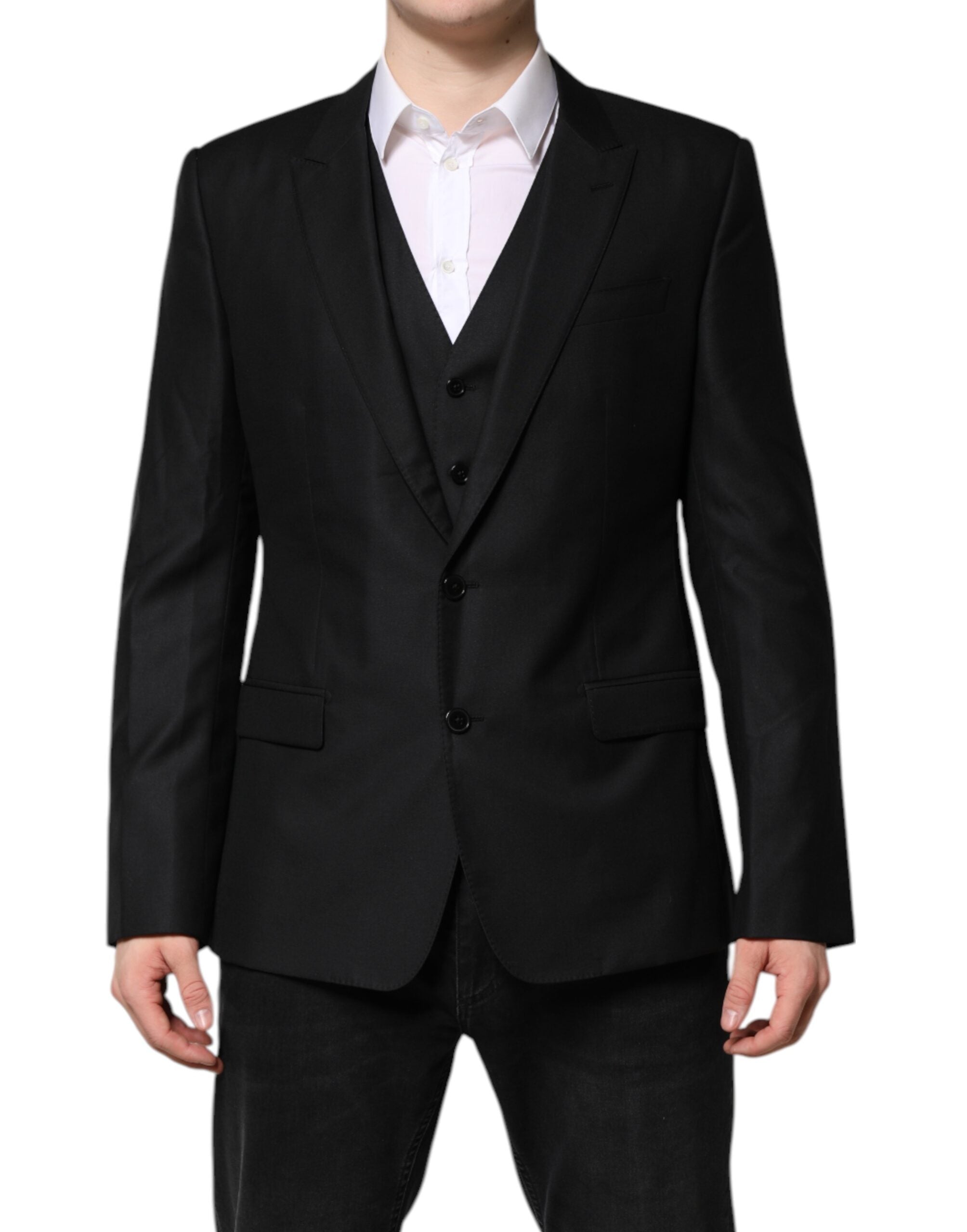 Dolce & Gabbana Black Single Breasted Suit 2 Piece Men's Jacket