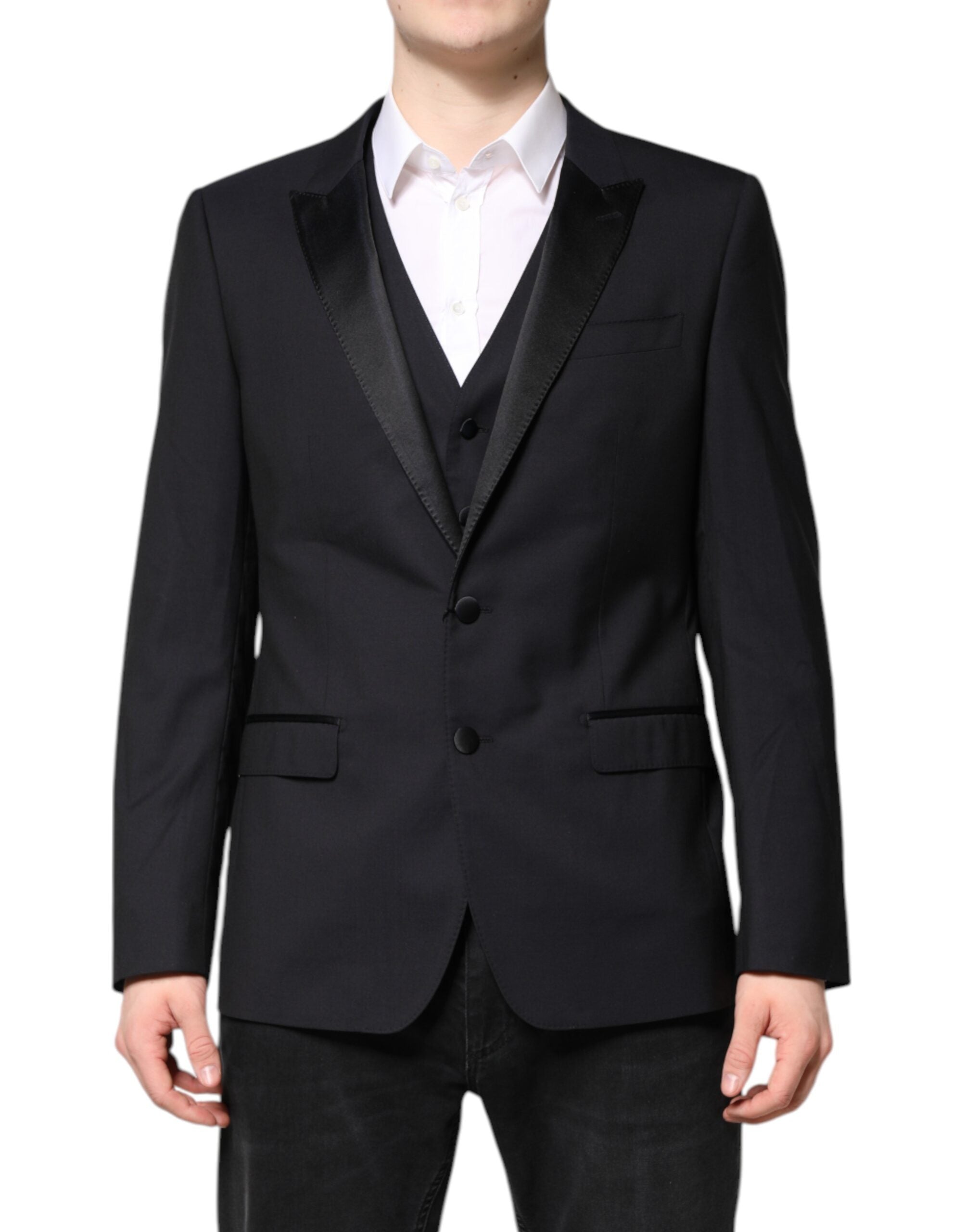Dolce & Gabbana Dark Blue MARTINI Wool Suit 2 Piece Men's Jacket