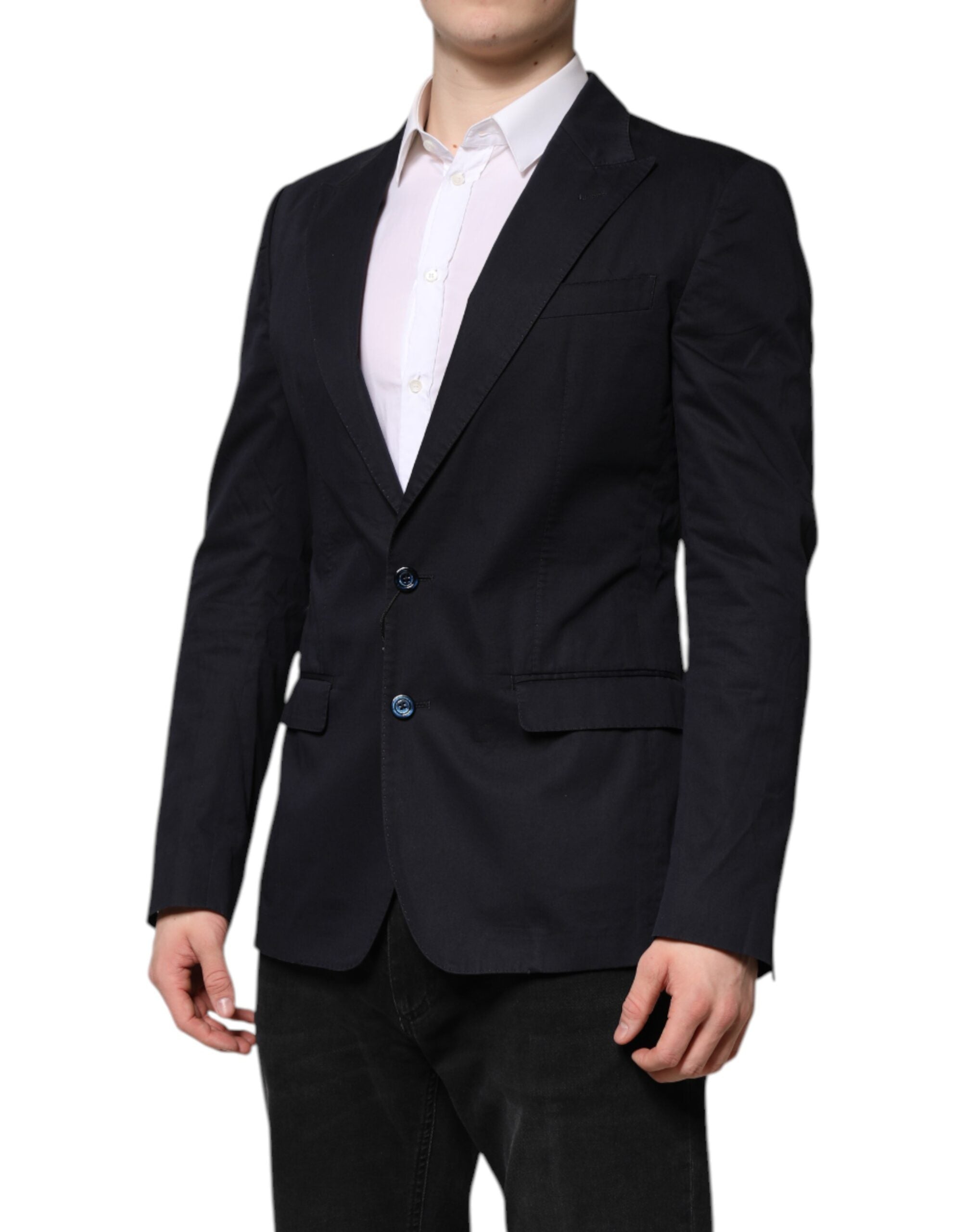 Dolce & Gabbana Dark Blue TAORMINA Cotton Blazer Suit Men's Jacket