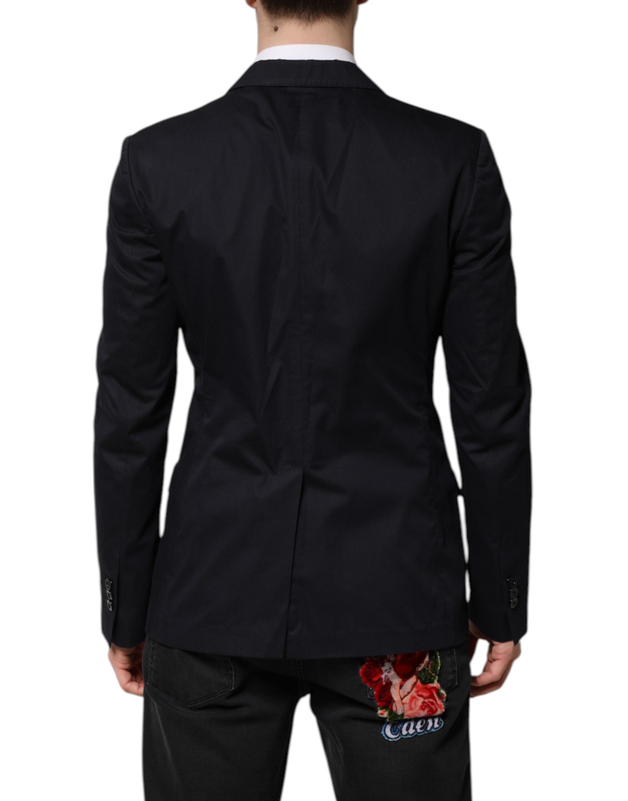 Dolce & Gabbana Dark Blue TAORMINA Cotton Blazer Suit Men's Jacket