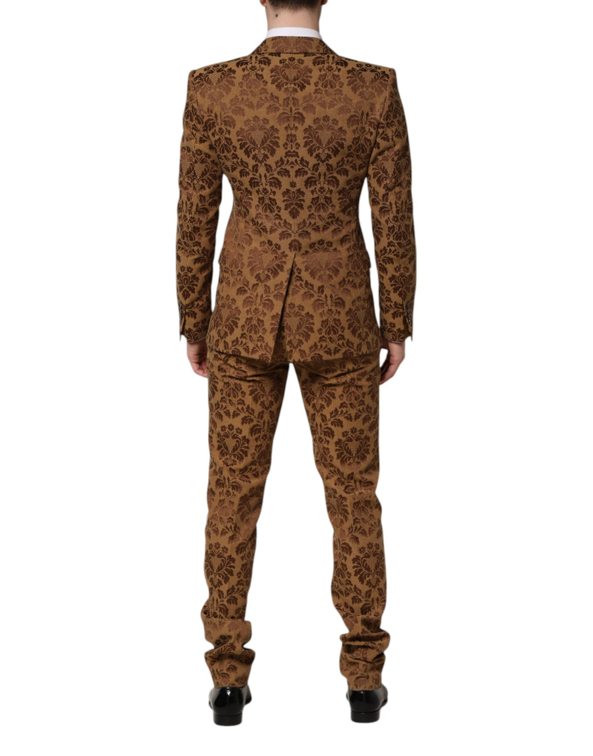 Dolce & Gabbana Brown Floral Jacquard SICILIA 2 Piece Men's Suit