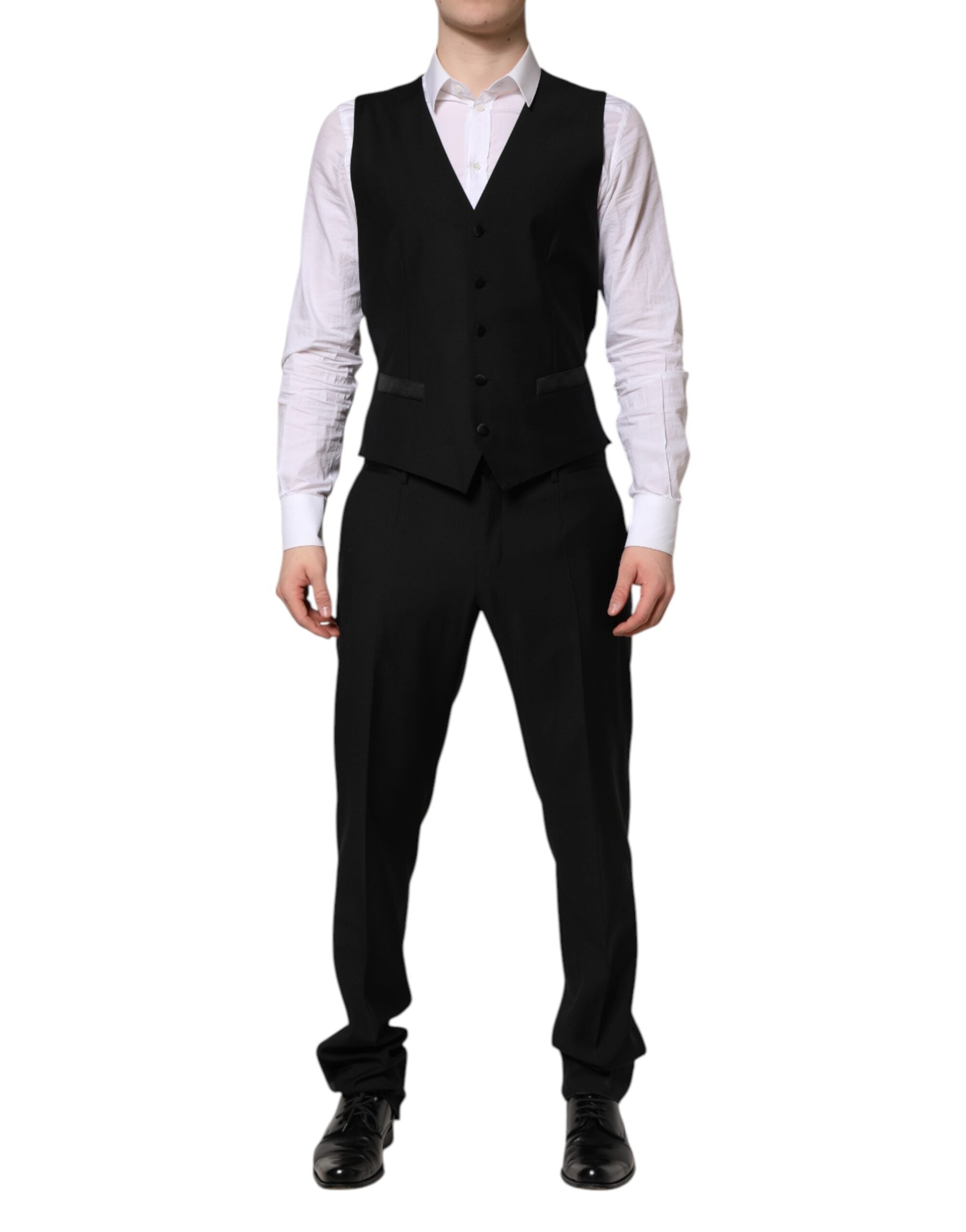Dolce & Gabbana Black MARTINI Crystal Embellished 3 Pc Men's Suit