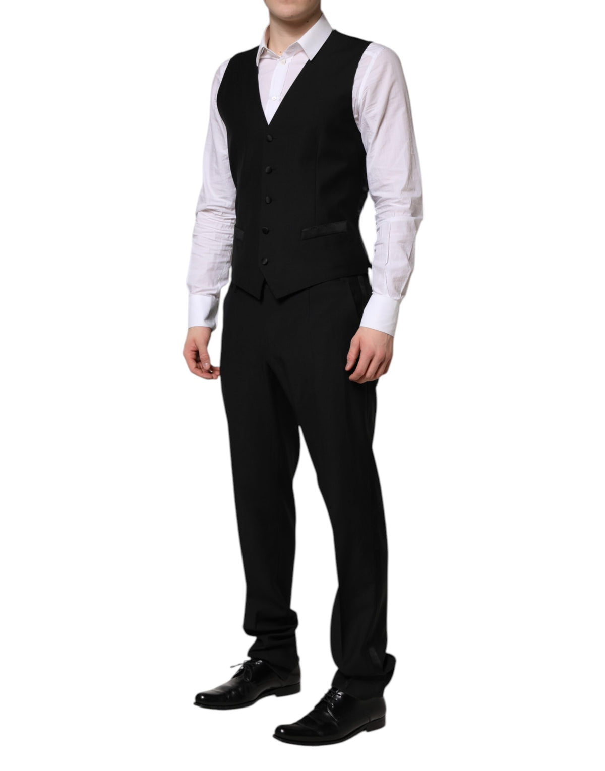 Dolce & Gabbana Black MARTINI Crystal Embellished 3 Pc Men's Suit