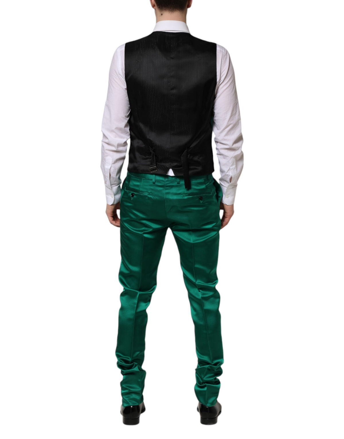 Dolce & Gabbana Green Silk 3 Piece Single Breasted Men's Suit