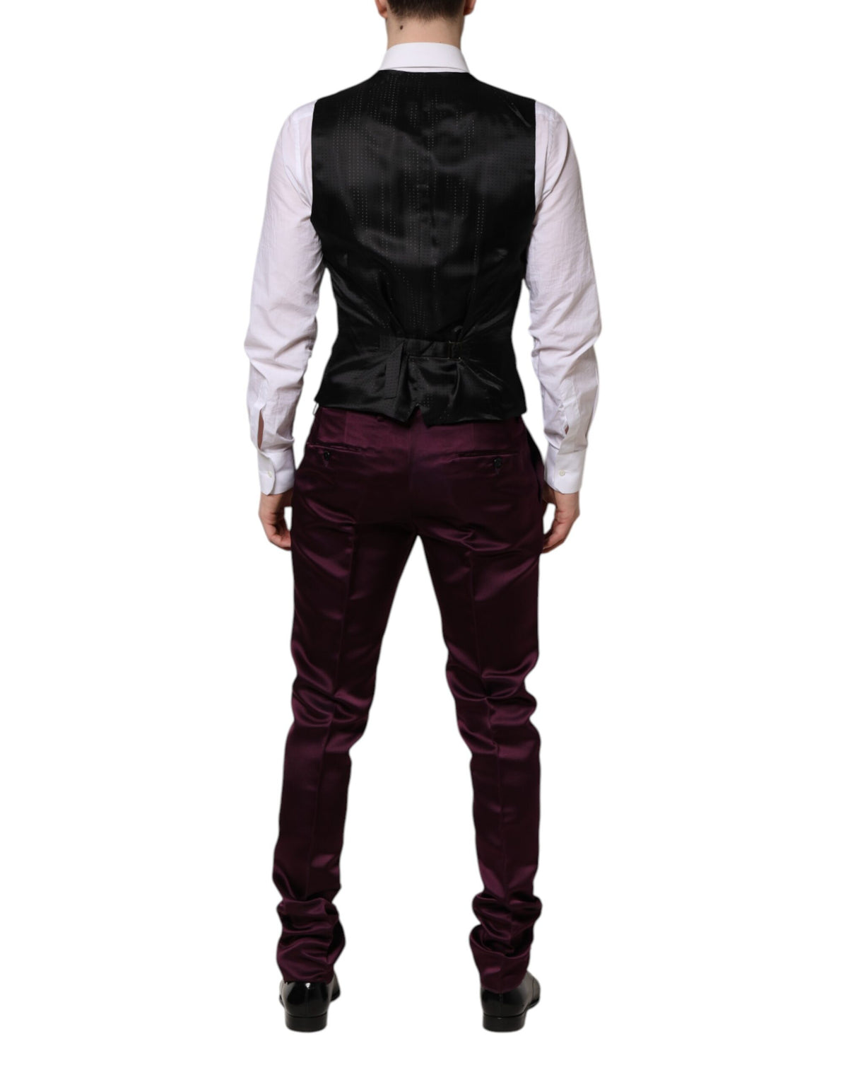 Dolce & Gabbana Dark Purple Silk 3Piece Single Breasted Men's Suit