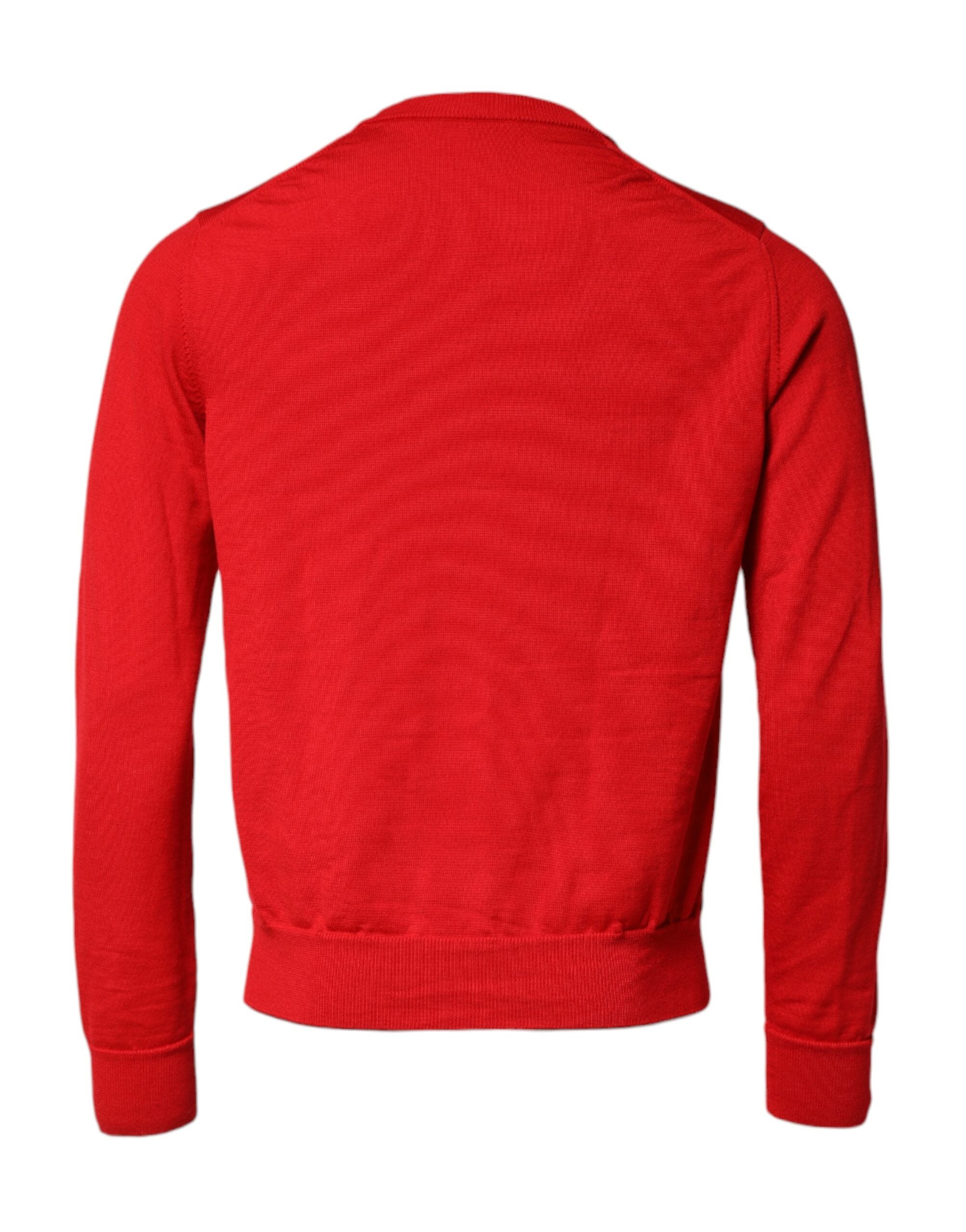 Dolce & Gabbana Red Eye Print Crew Neck Men Pullover Men's Sweater