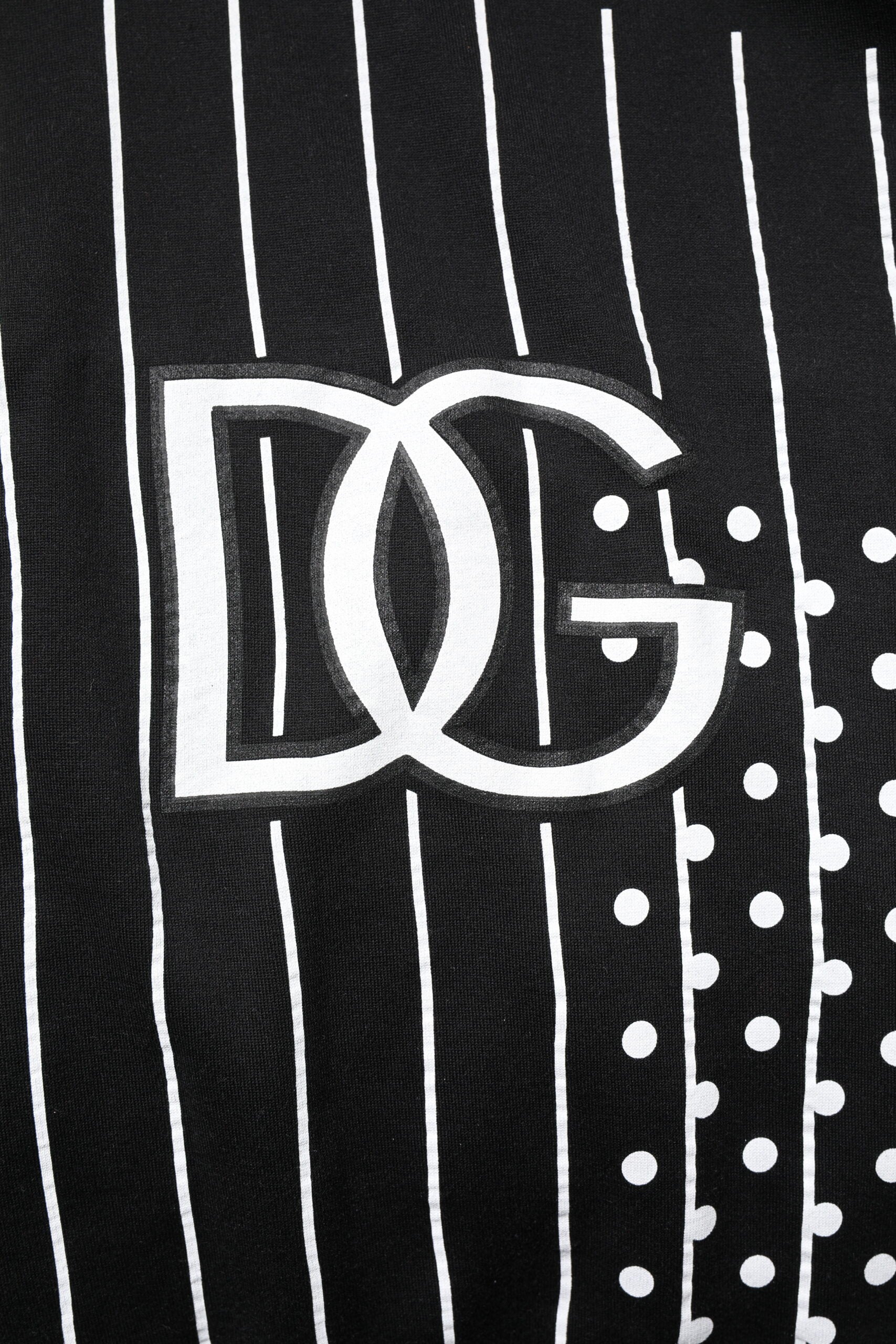 Dolce & Gabbana Black White Stripe Hooded Sweatshirt Men's Sweater