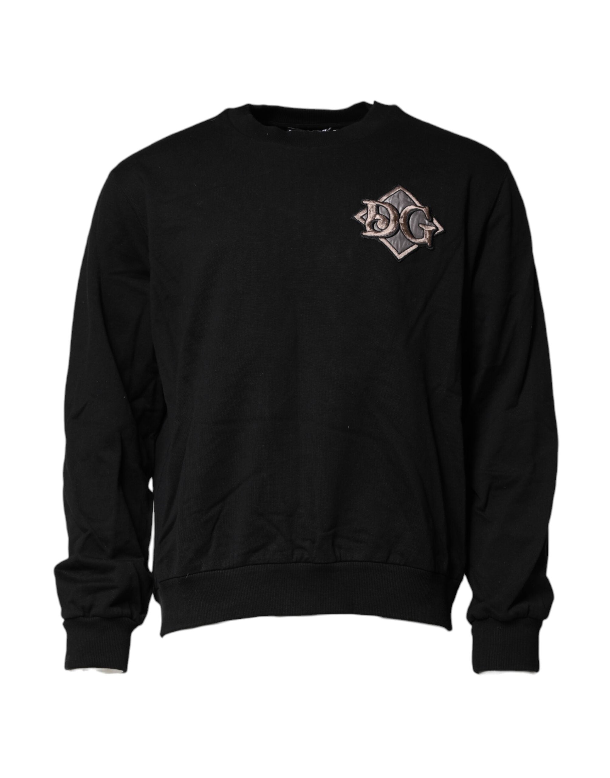 Dolce & Gabbana Black Logo Embroidery Sweatshirt Men's Sweater