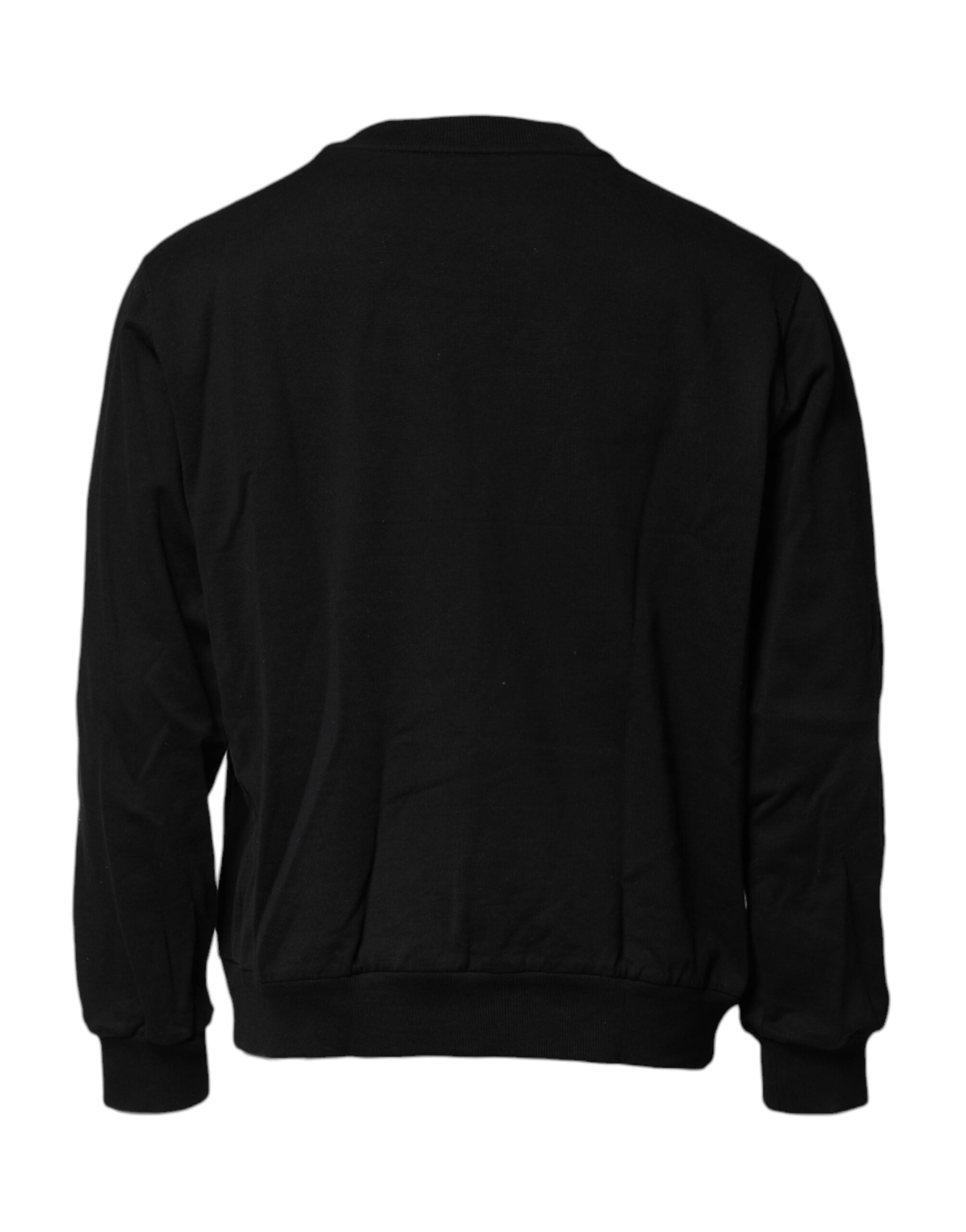 Dolce & Gabbana Black Logo Embroidery Sweatshirt Men's Sweater