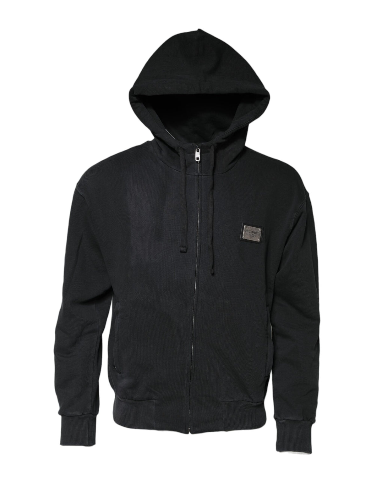 Dolce & Gabbana Black Logo Full Zip Hooded Men Sweatshirt Men's Sweater (Pre-Owned)