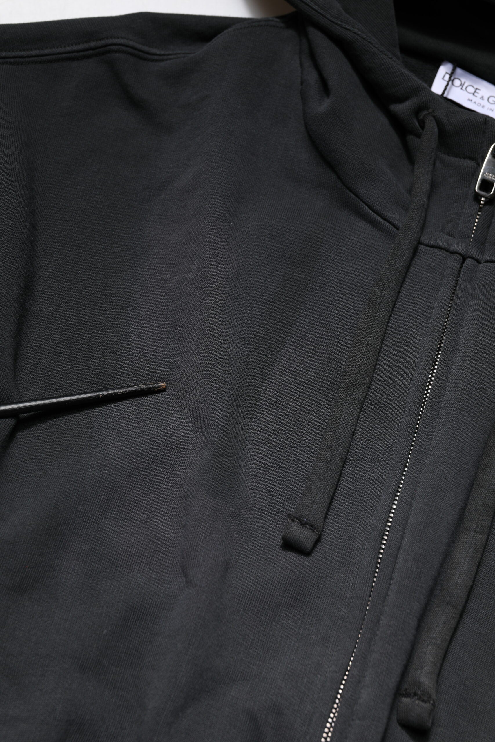 Dolce & Gabbana Black Logo Full Zip Hooded Men Sweatshirt Men's Sweater (Pre-Owned)