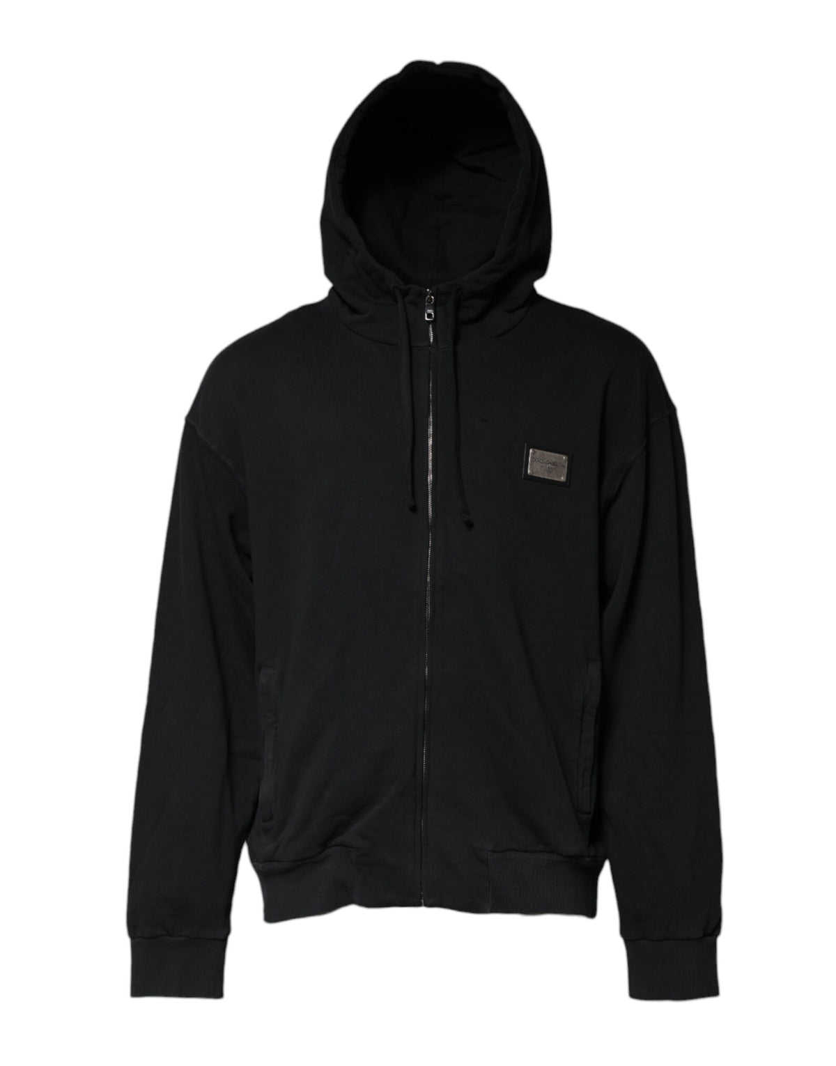 Dolce & Gabbana Black Logo Full Zip Hooded Men Sweatshirt Men's Sweater (Pre-Owned)