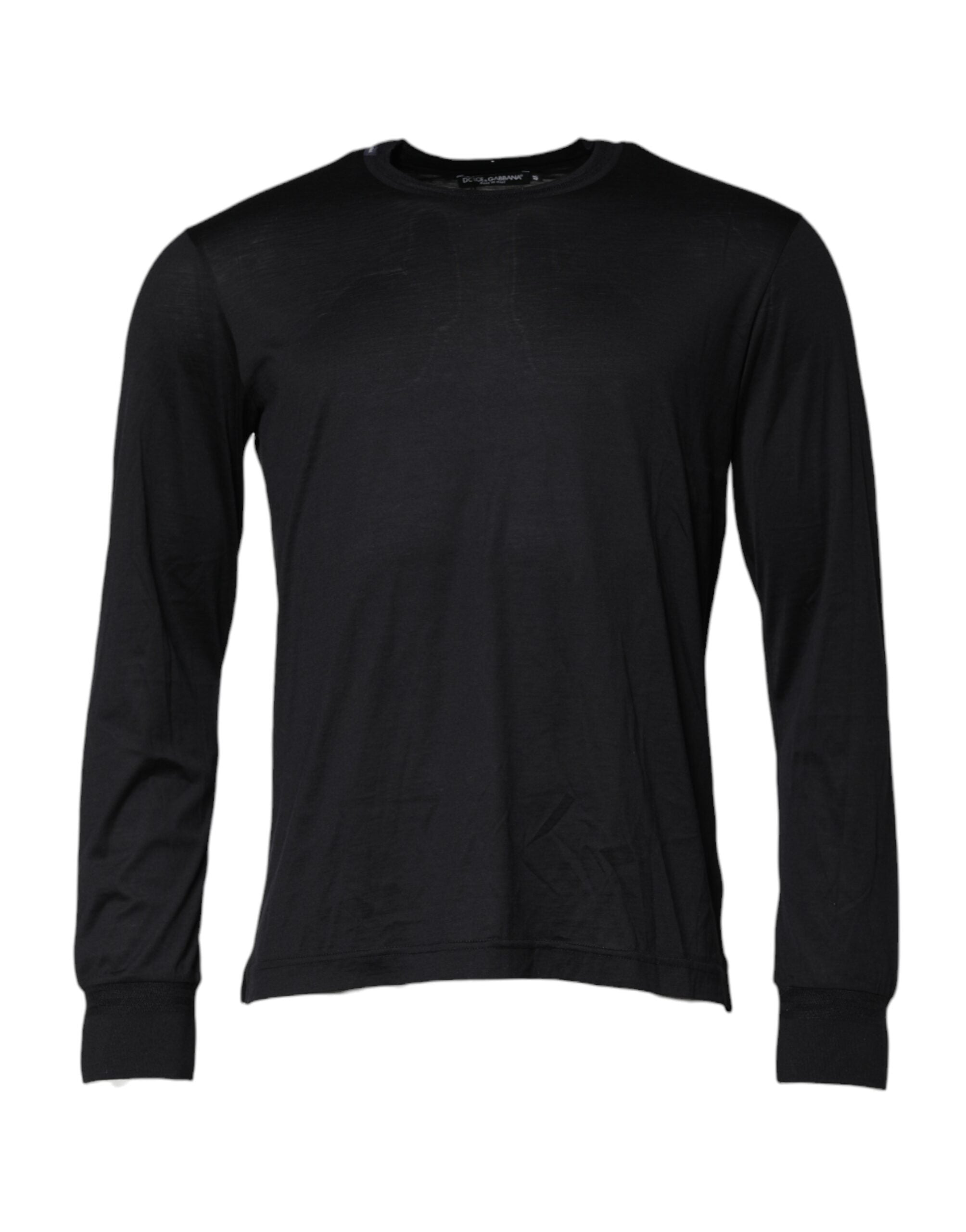 Dolce & Gabbana Dark Blue Silk Crew Neck Men Pullover Men's Sweater