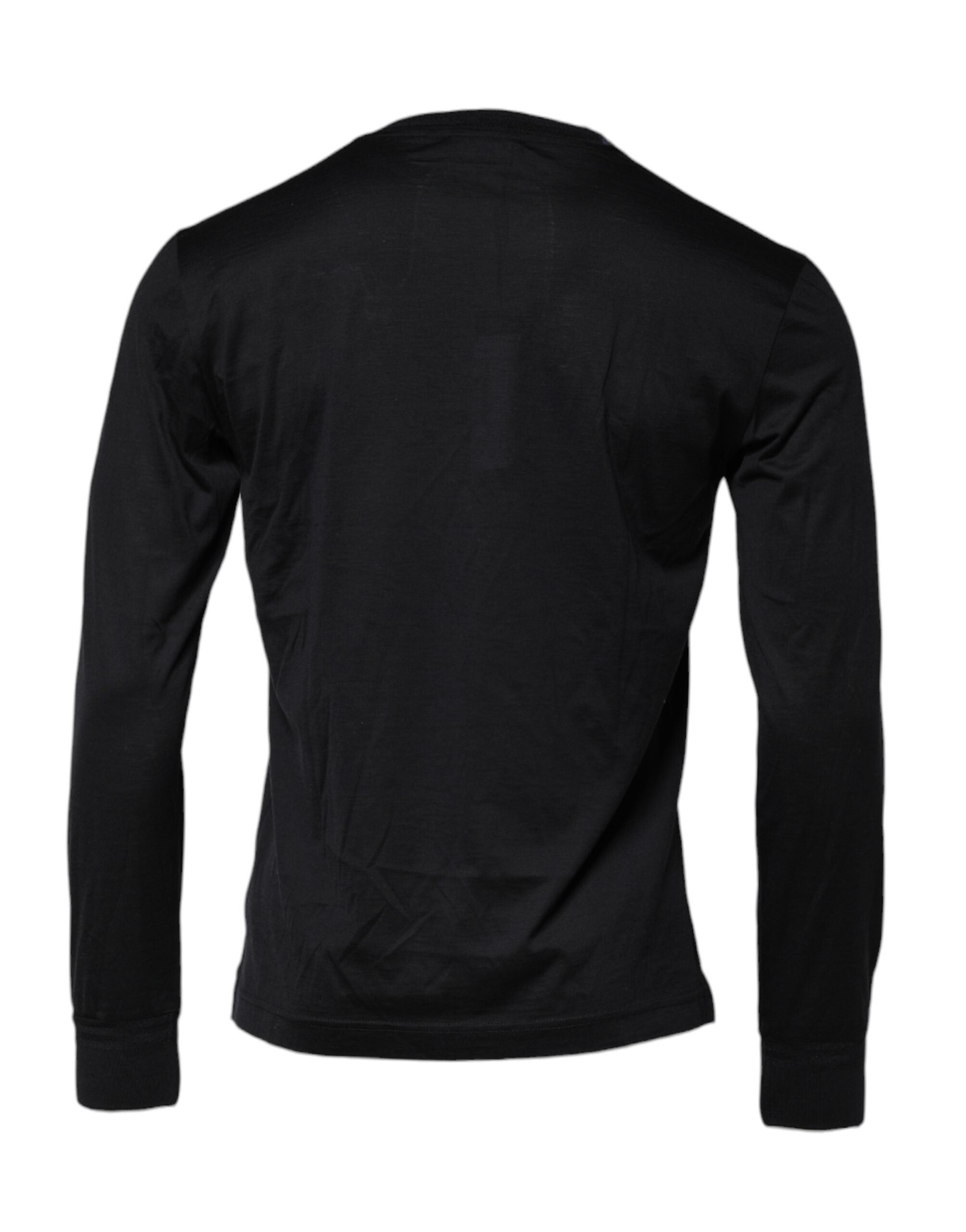Dolce & Gabbana Dark Blue Silk Crew Neck Men Pullover Men's Sweater