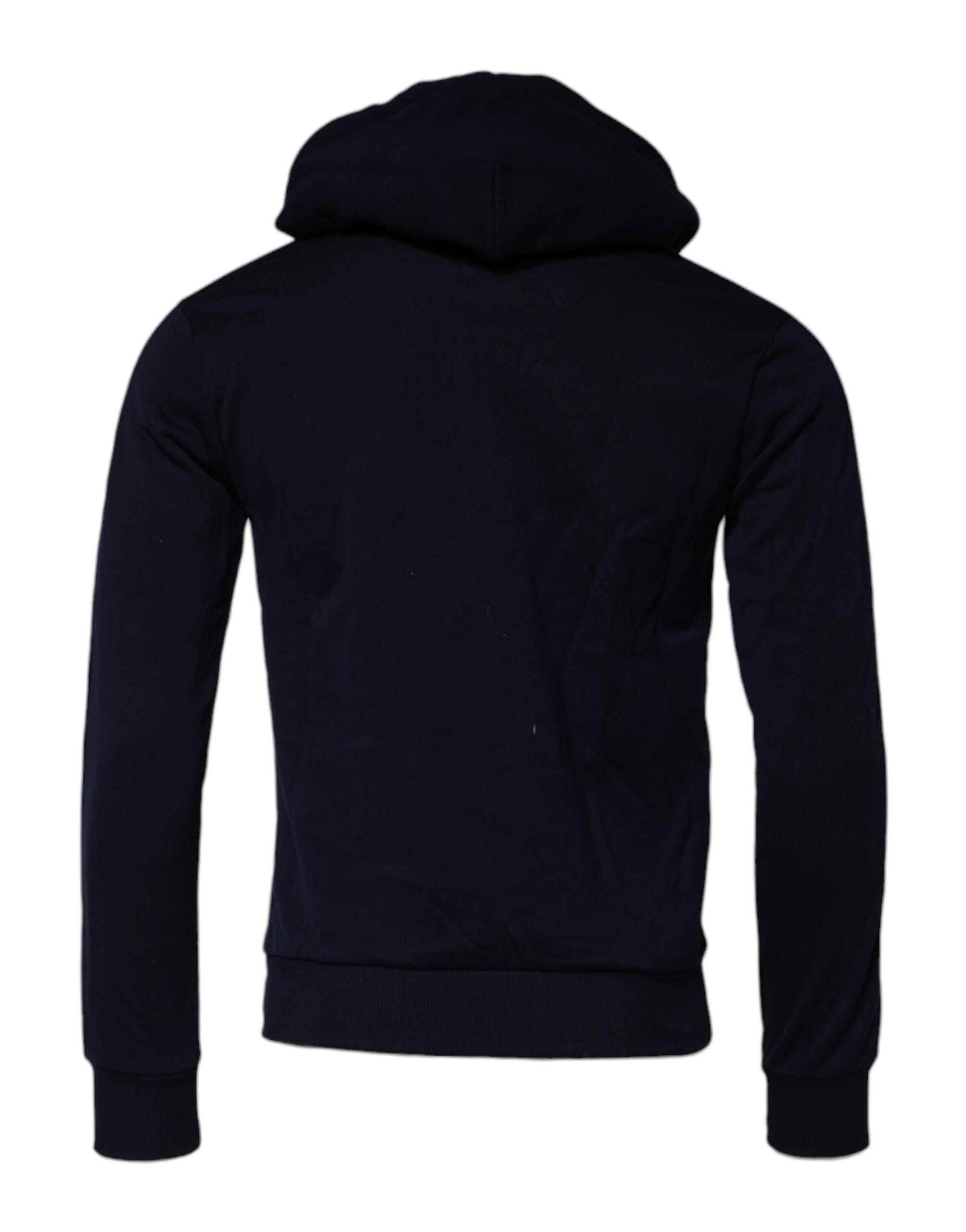 Dolce & Gabbana Black Crown Cotton Hooded Sweatshirt Men's Sweater