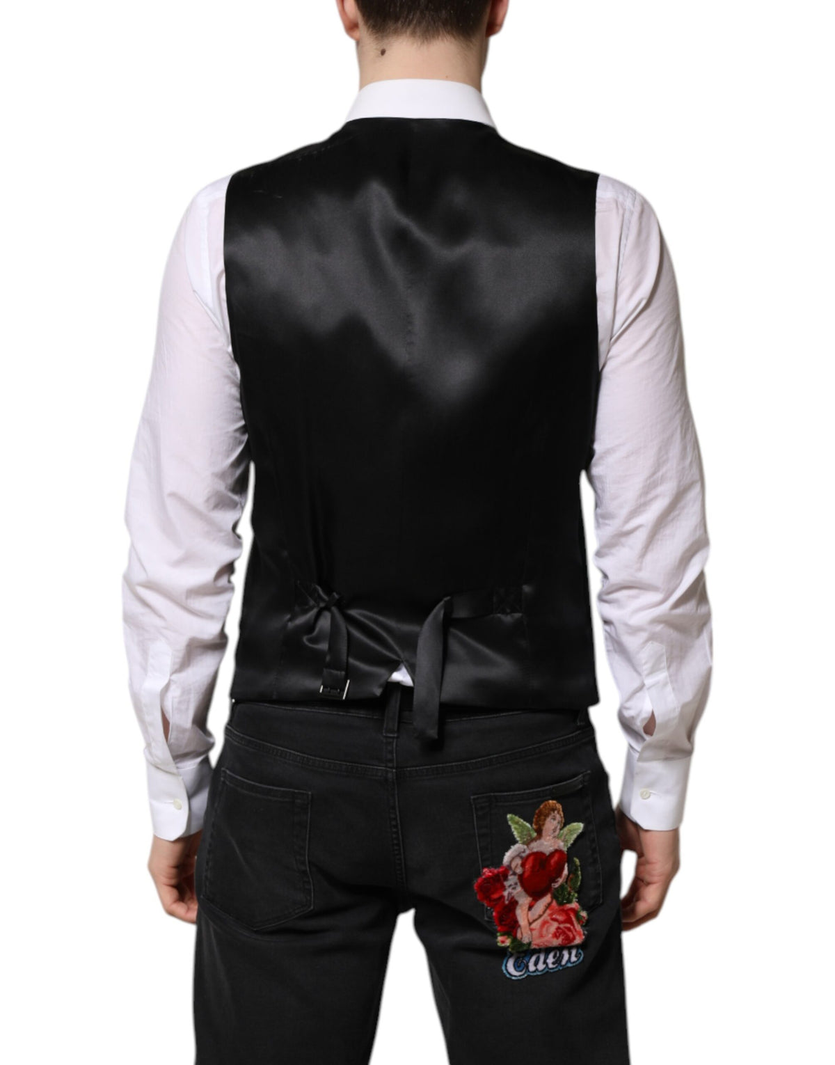 Dolce & Gabbana Green Wool Dress Formal Men Waistcoat Men's Vest