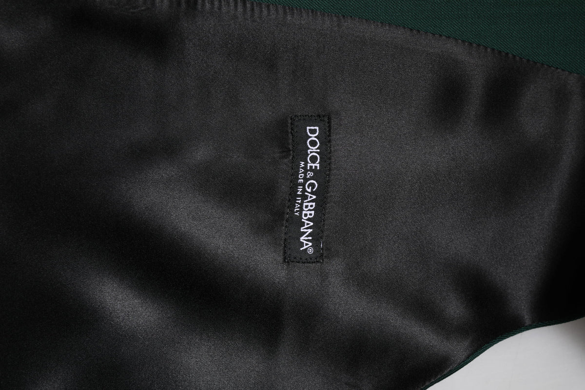 Dolce & Gabbana Green Wool Dress Formal Men Waistcoat Men's Vest