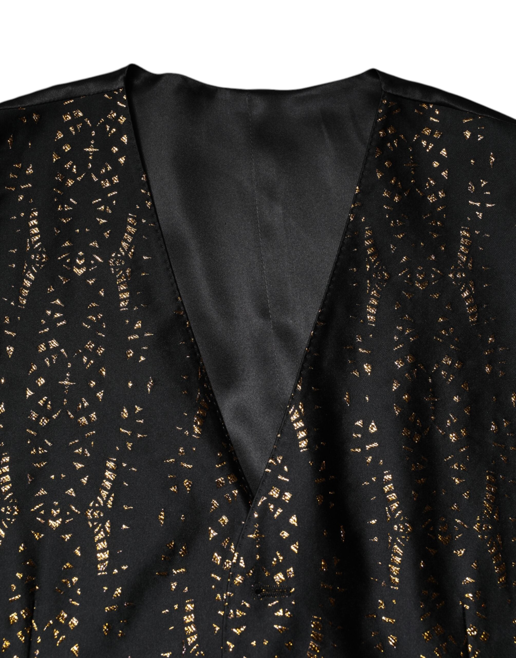 Dolce & Gabbana Black Lurex Dress Formal Men Waistcoat Men's Vest