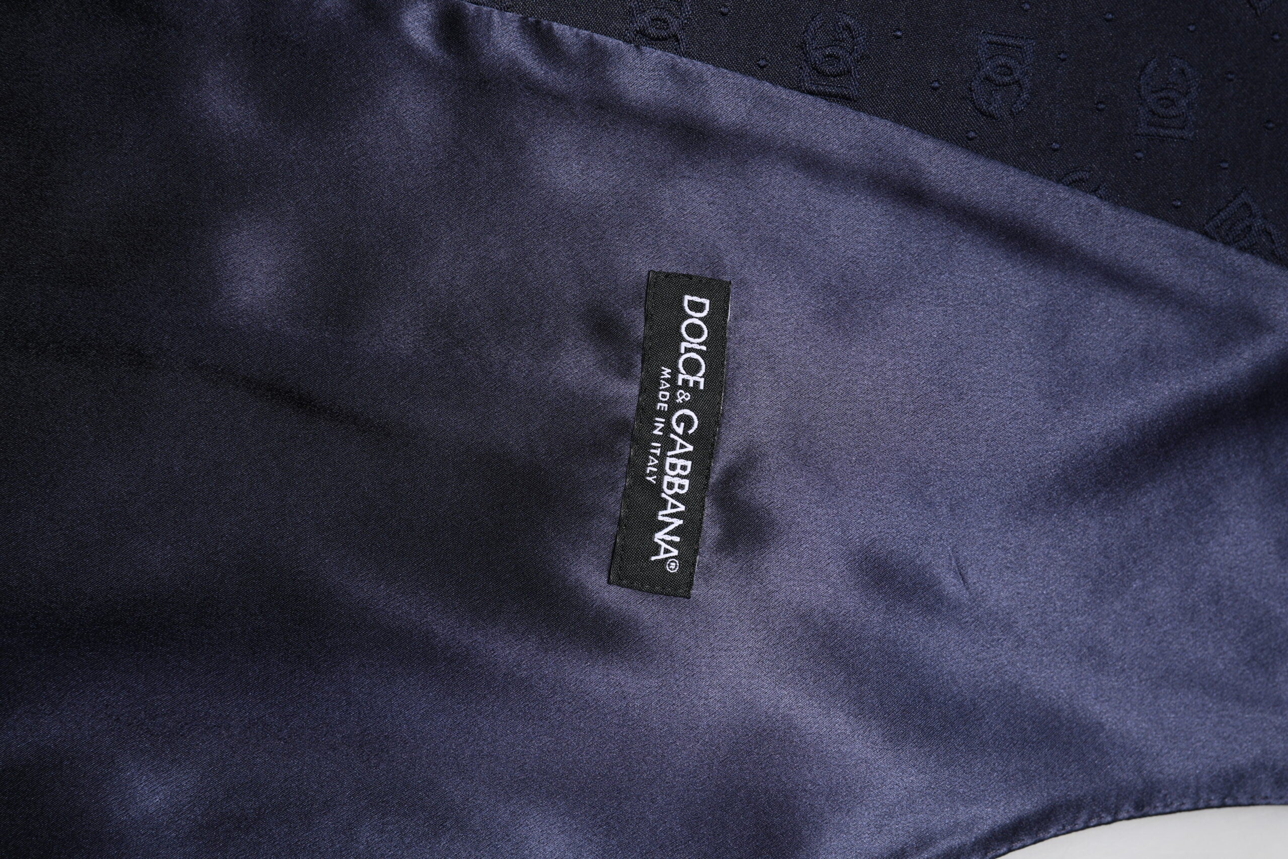 Dolce & Gabbana Dark Blue Logo Wool Formal Men Waistcoat Men's Vest