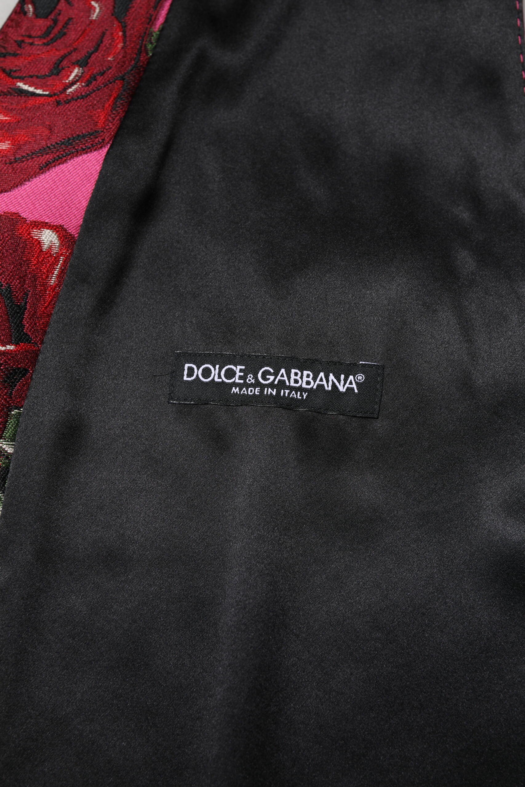 Dolce & Gabbana Pink Floral Satin Formal Men Waistcoat Men's Vest