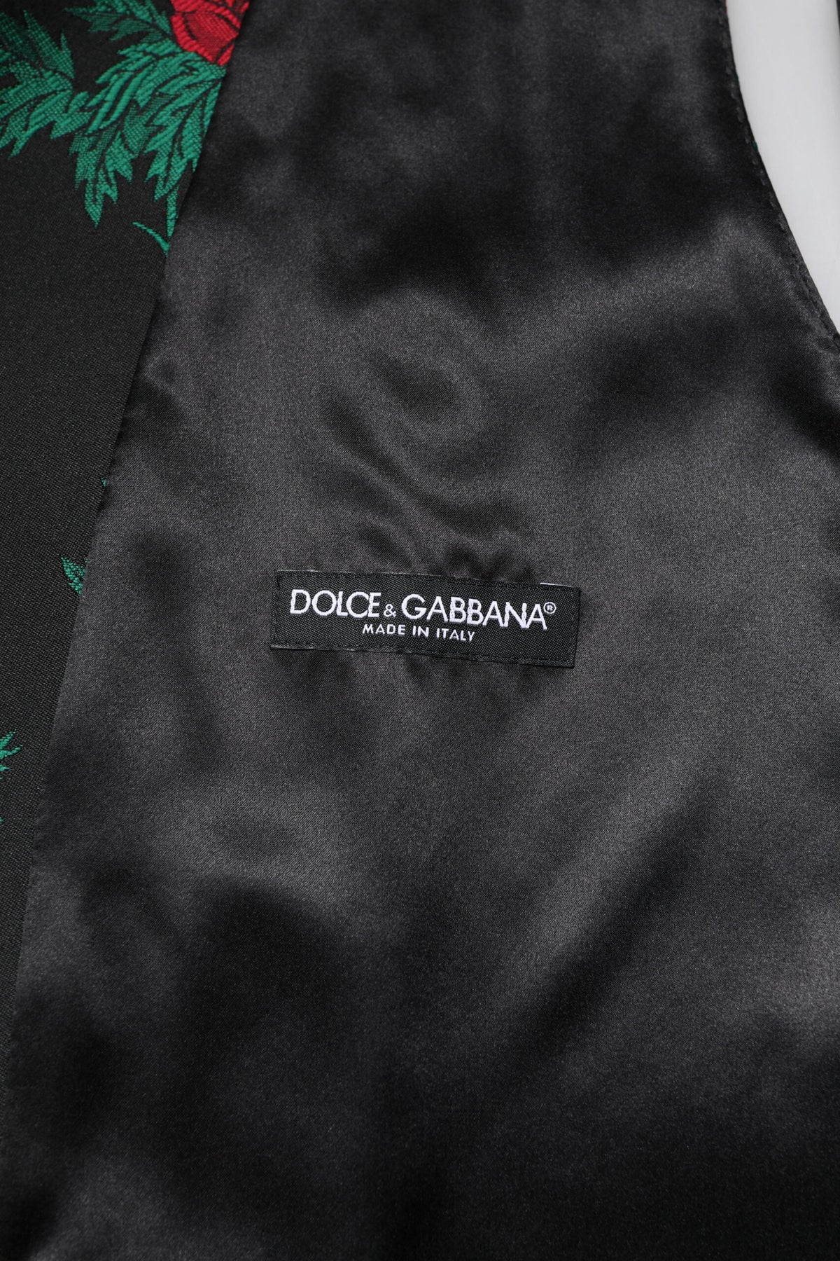 Dolce & Gabbana Red Floral Brocade Formal Men Waistcoat Men's Vest