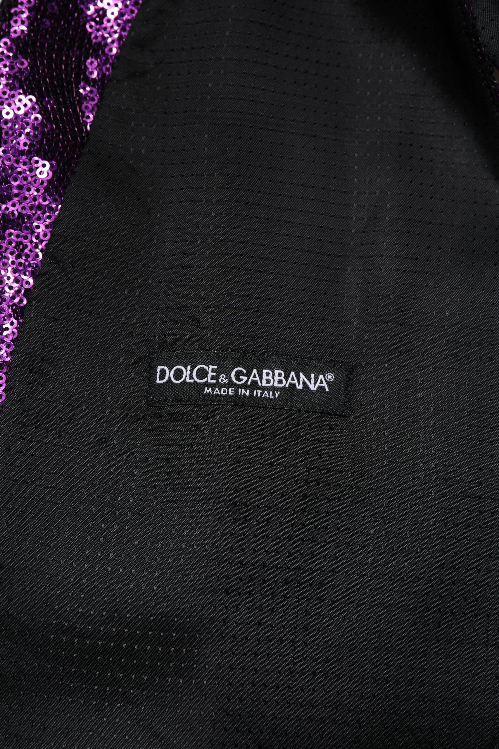 Dolce & Gabbana Purple Sequined Dress Formal Waistcoat Men's Vest