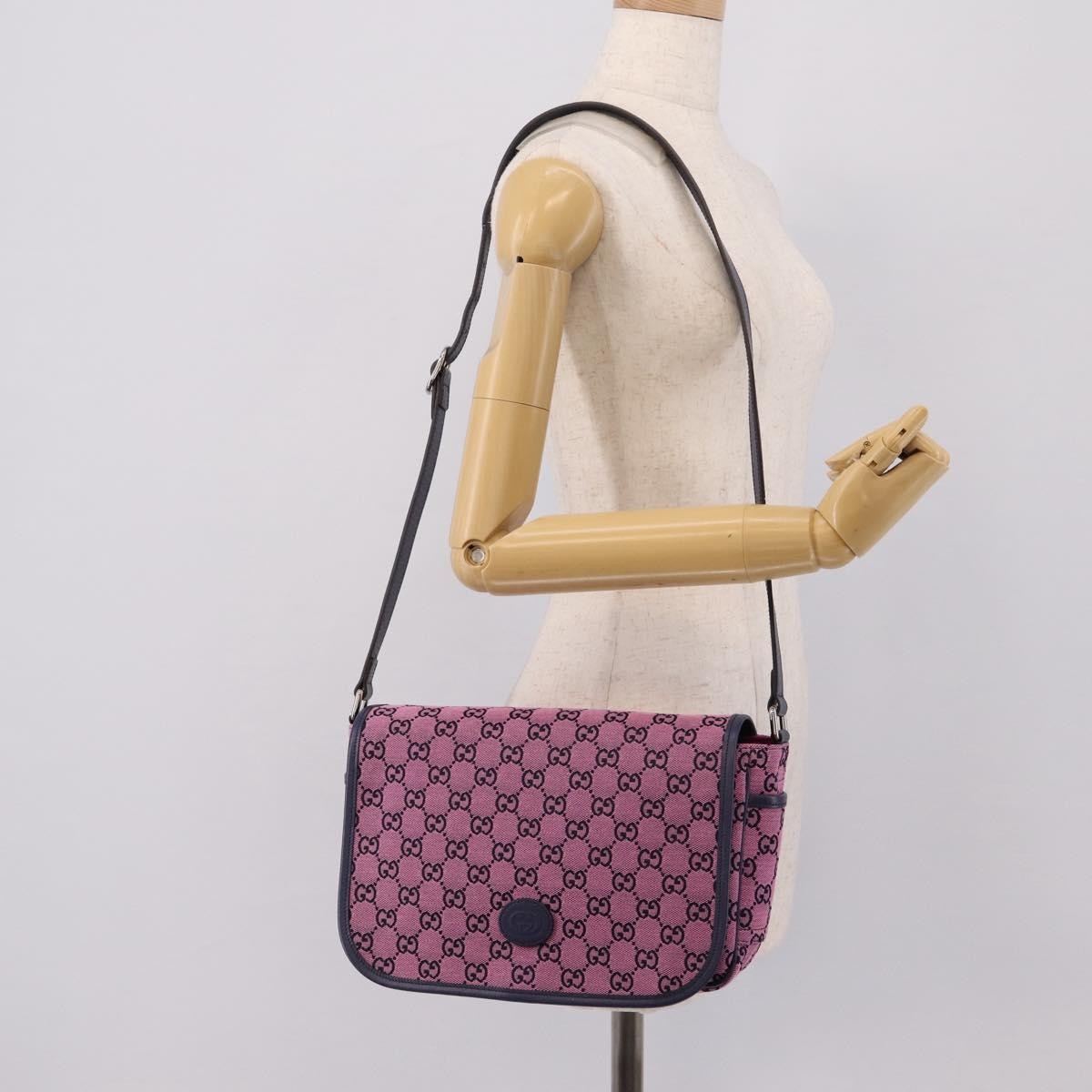 Gucci Children's Messenger Gg Canvas Pink Canvas Handbag (Pre-Owned)