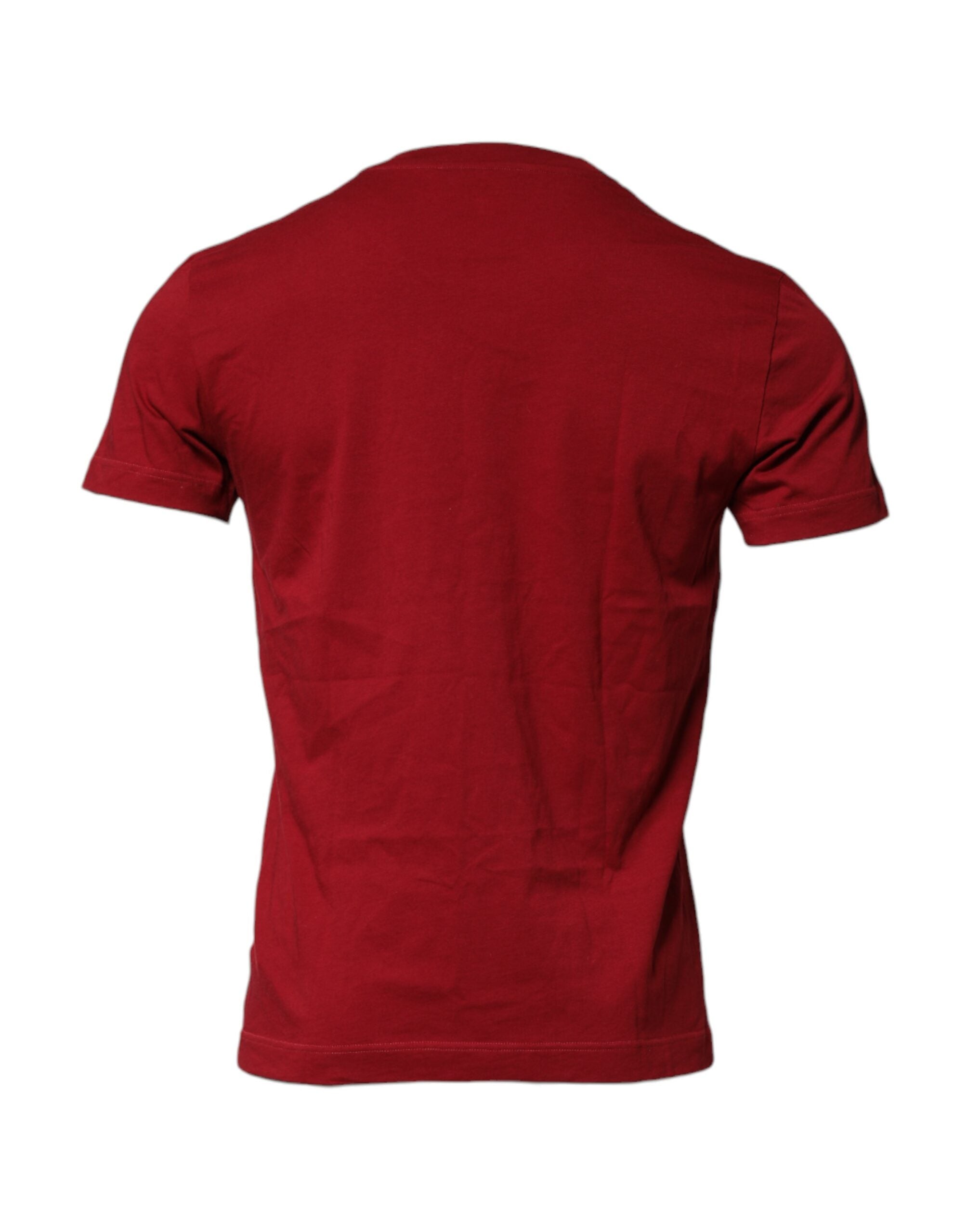 Dolce & Gabbana Red Cotton Short Sleeves Crew Neck Men's T-shirt (Pre-Owned)
