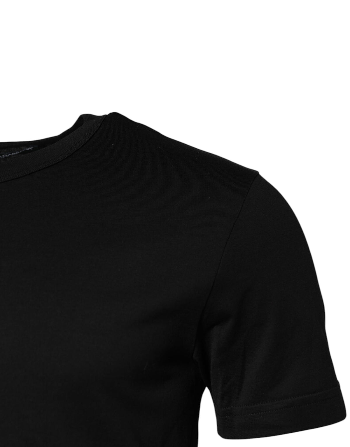 Dolce & Gabbana Black Cotton Short Sleeves Round Neck Men's T-shirt