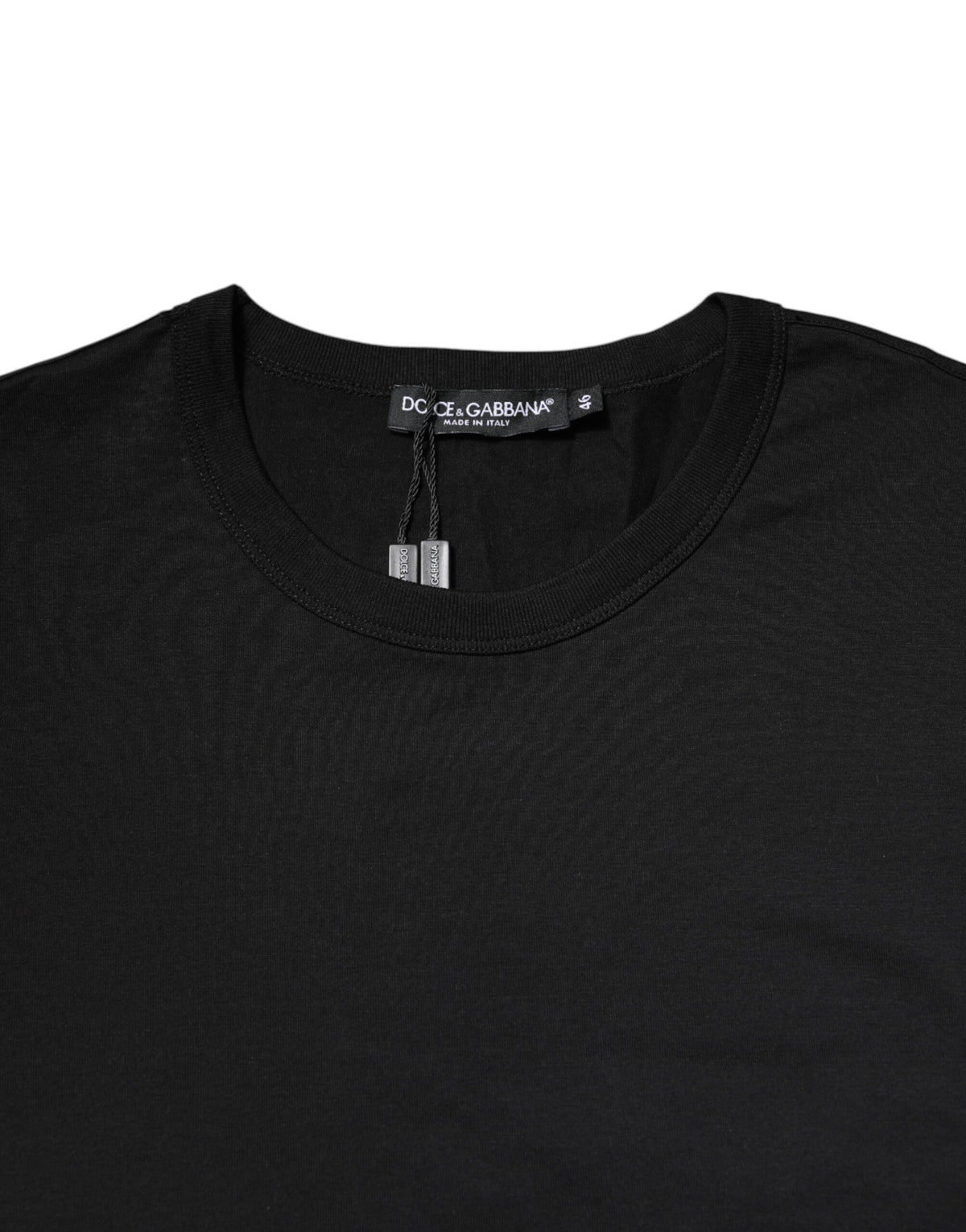 Dolce & Gabbana Black Cotton Short Sleeves Round Neck Men's T-shirt