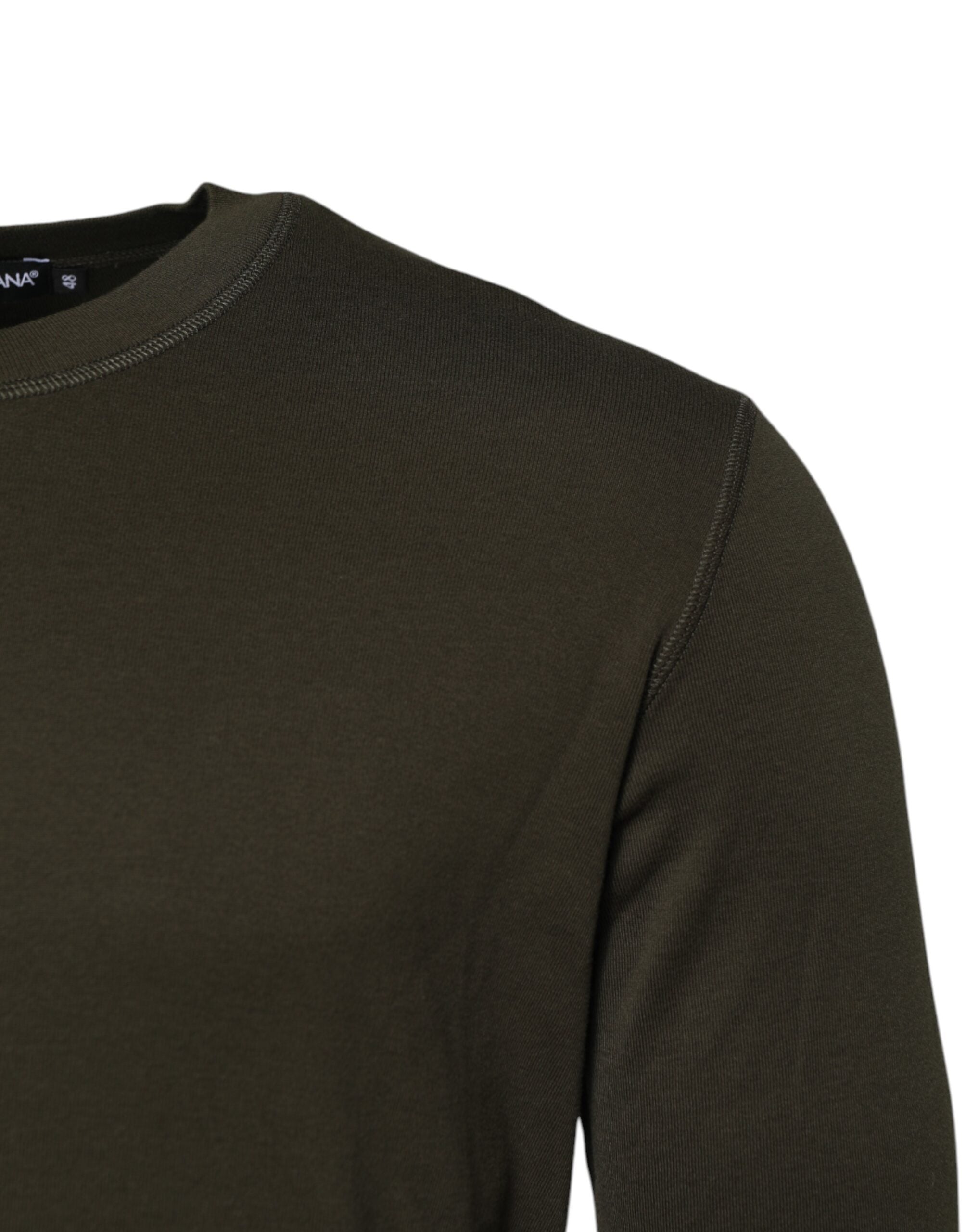 Dolce & Gabbana Dark Green Long Sleeves Crew Neck Men's T-shirt