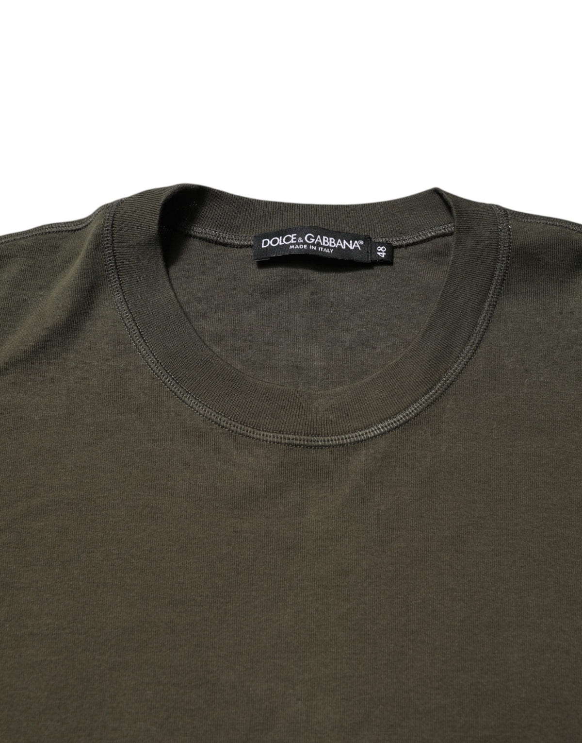 Dolce & Gabbana Dark Green Long Sleeves Crew Neck Men's T-shirt