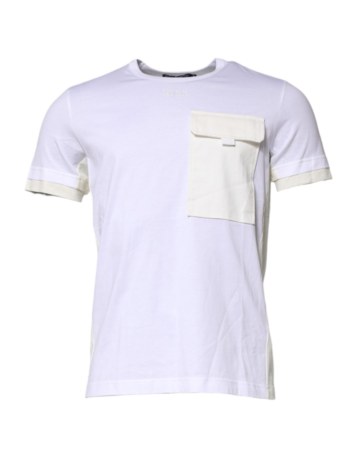 Dolce & Gabbana White Cotton Pocket Short Sleeves Men's T-shirt