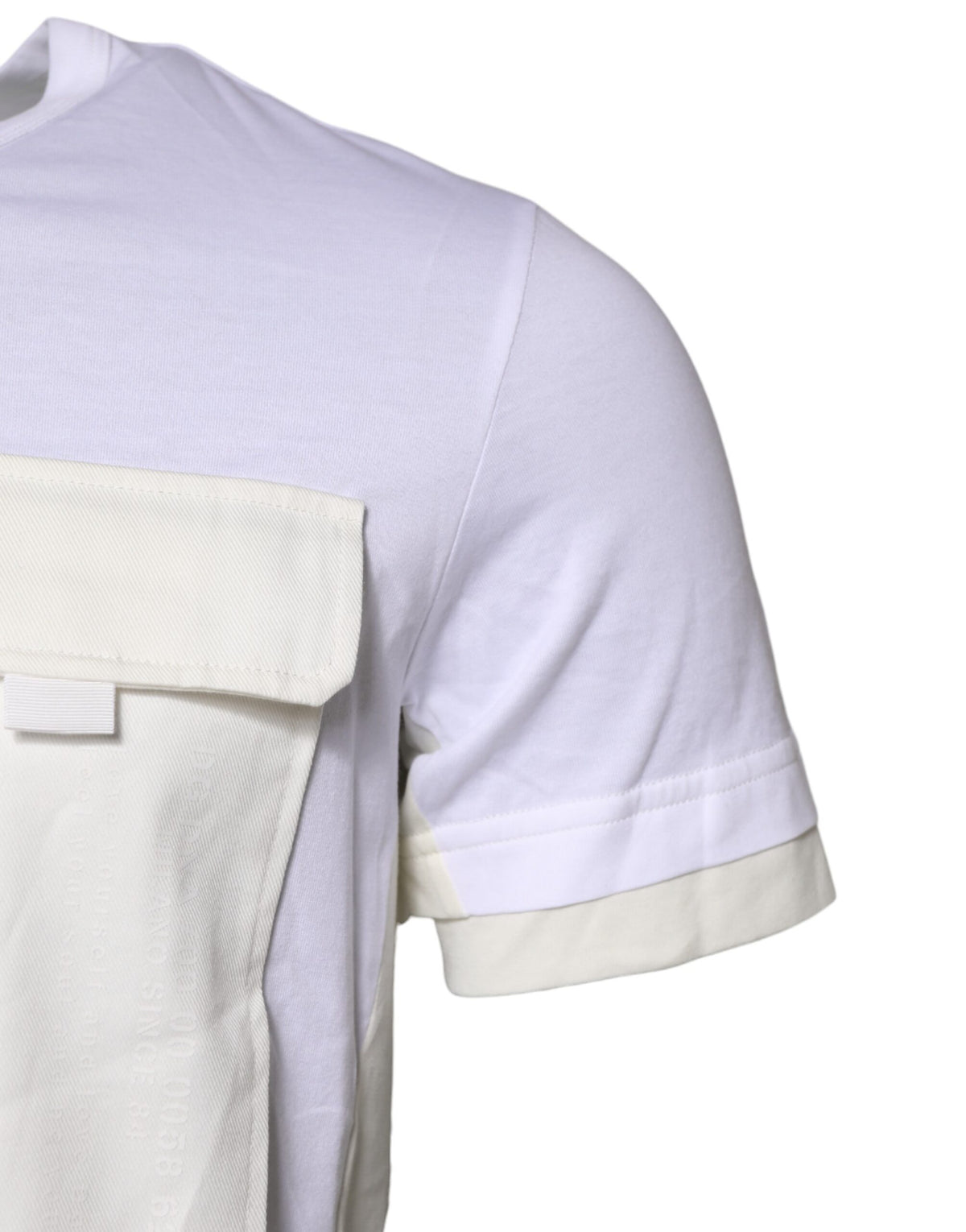 Dolce & Gabbana White Cotton Pocket Short Sleeves Men's T-shirt