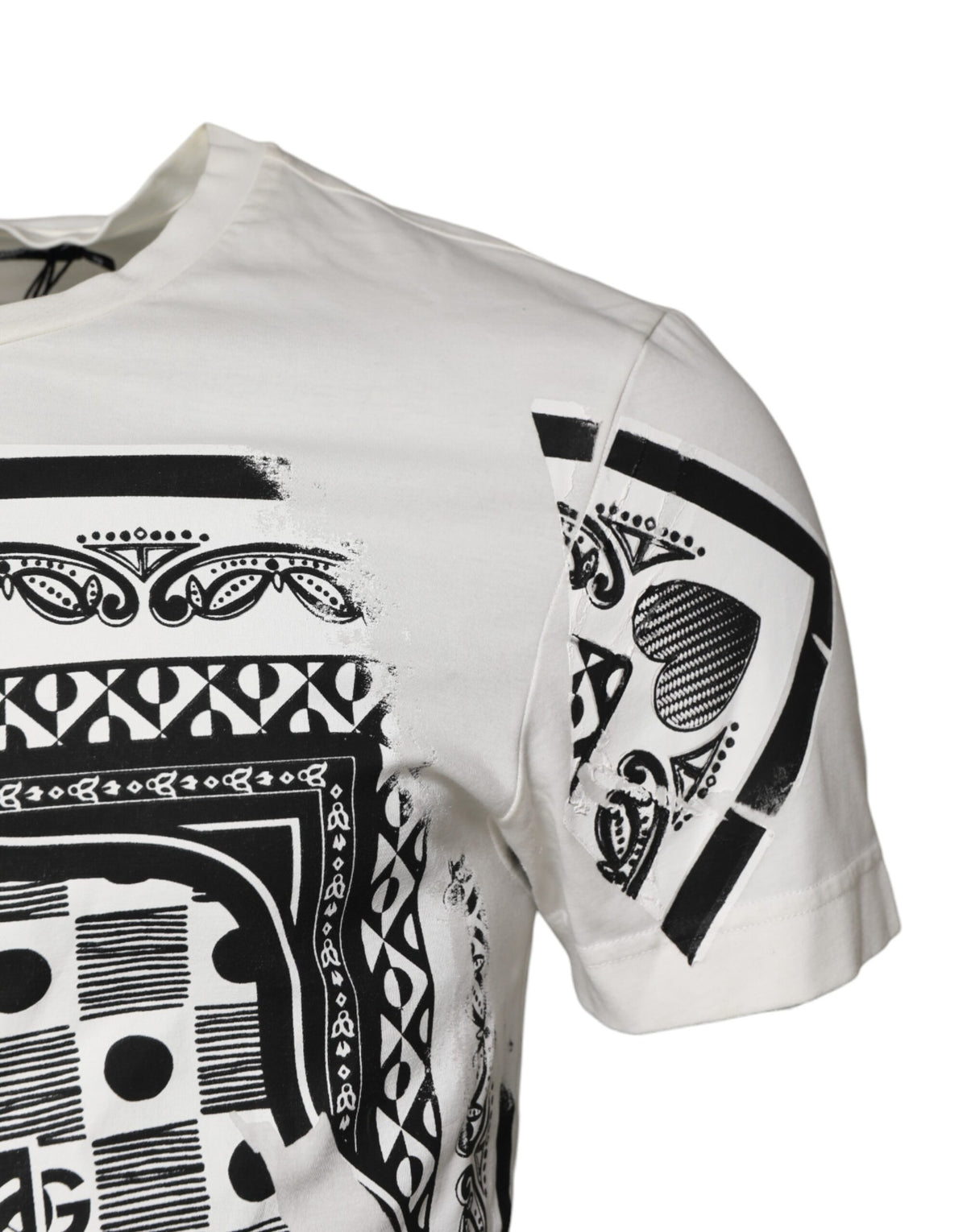Dolce & Gabbana White Cotton Logo Bandana Print Men's T-shirt (Pre-Owned)