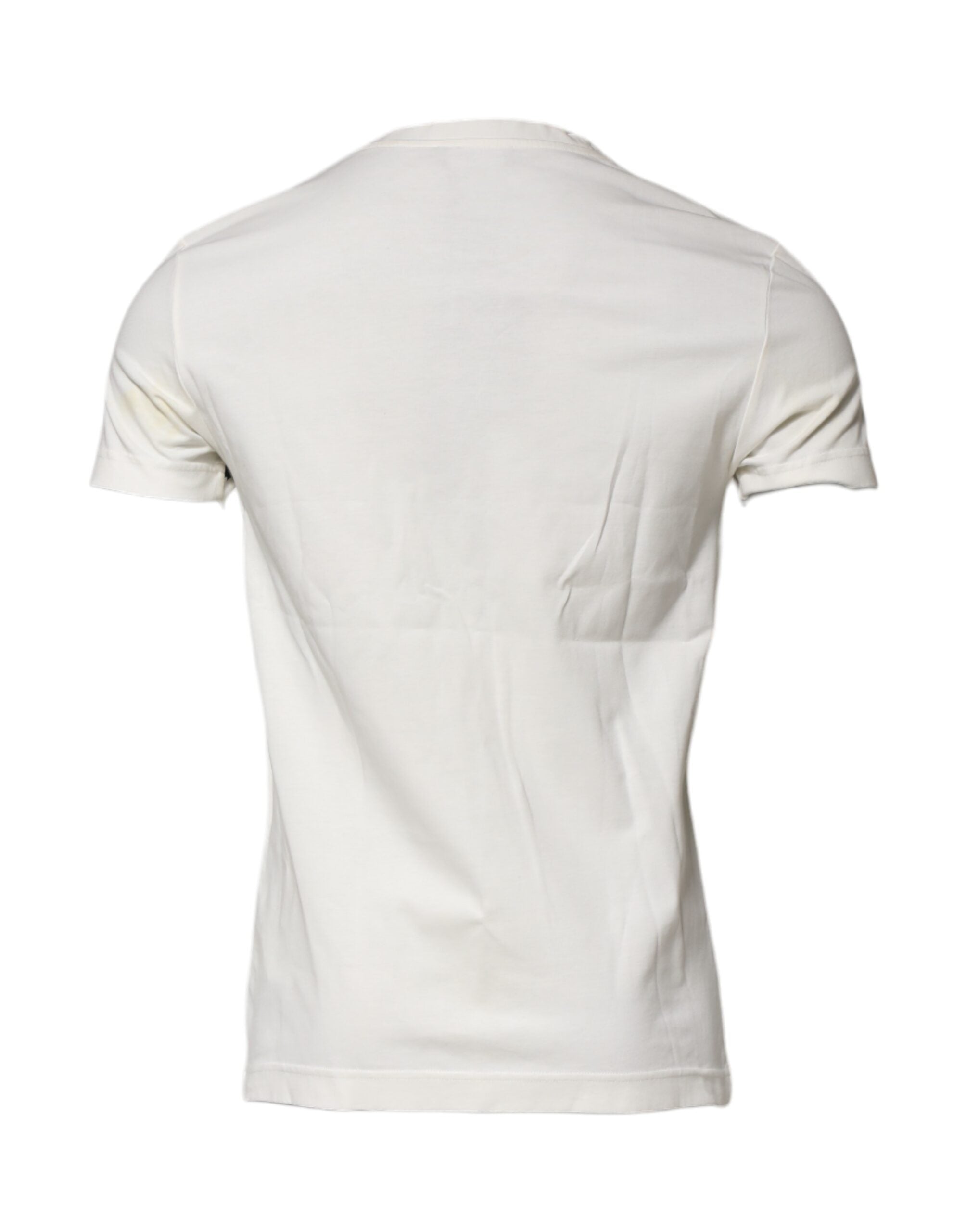 Dolce & Gabbana White Cotton Logo Bandana Print Men's T-shirt (Pre-Owned)