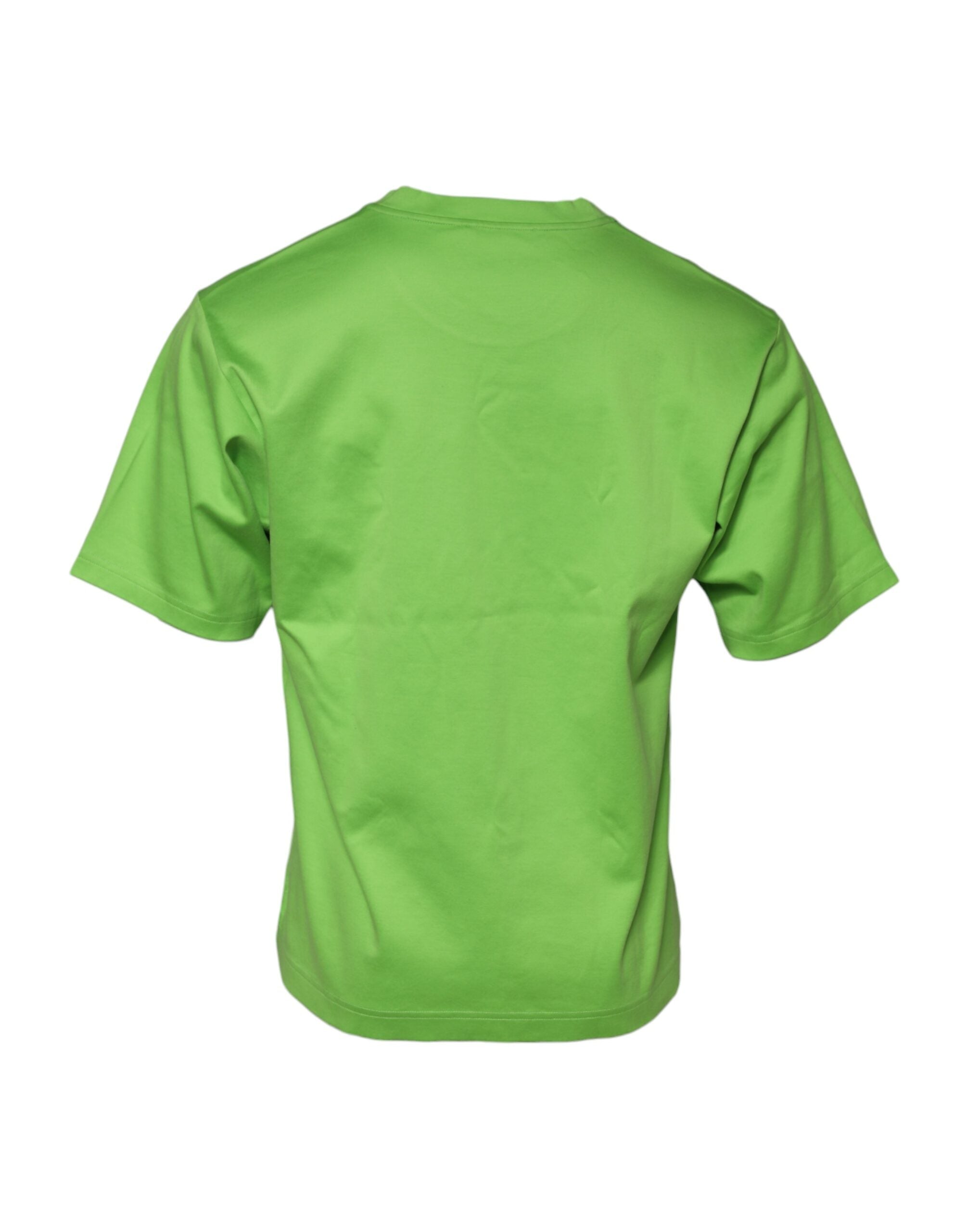 Dolce & Gabbana Green Graphic Printed Round Neck Men's T-shirt