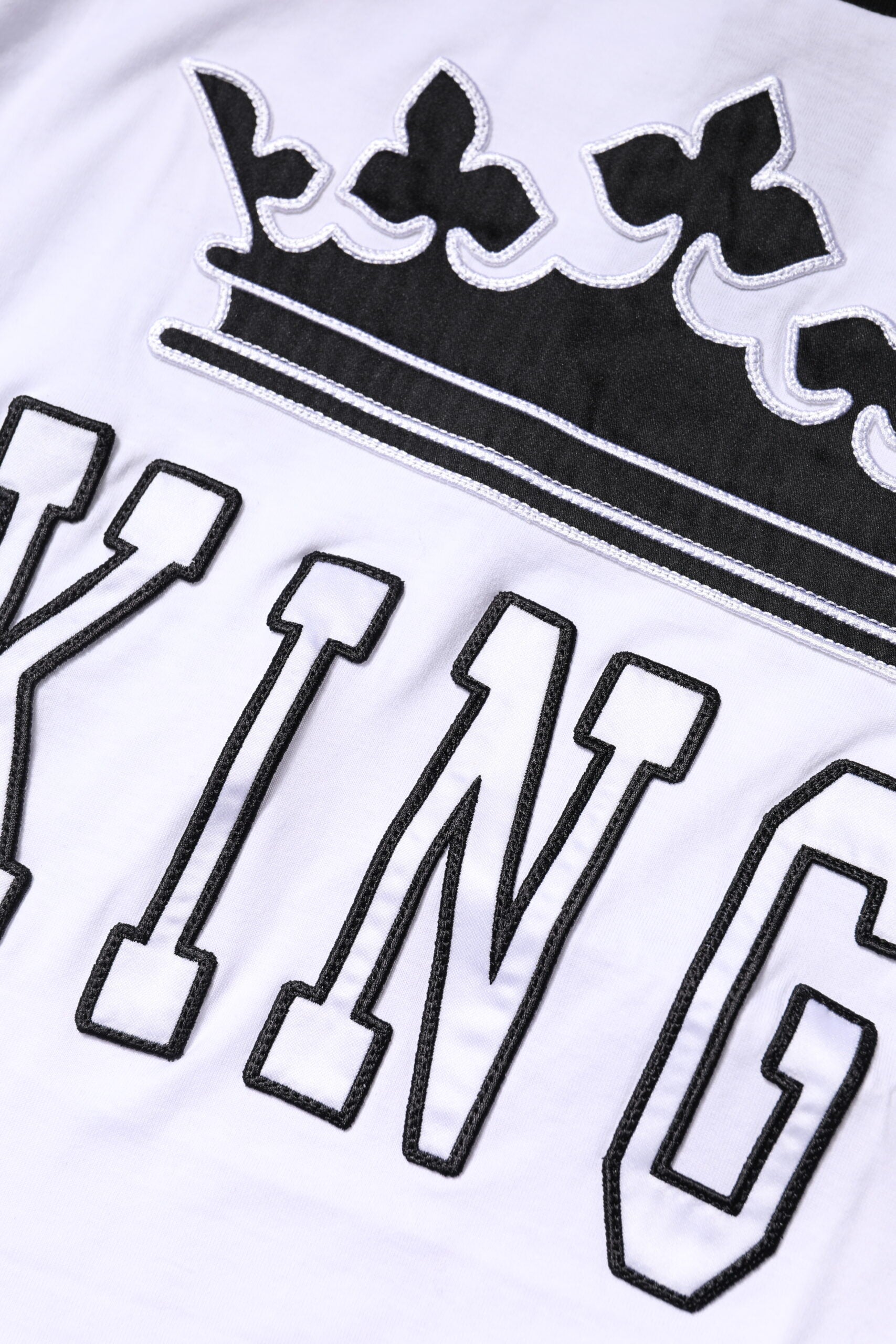 Dolce & Gabbana White Cotton Crown King Embroidery Men's T-shirt