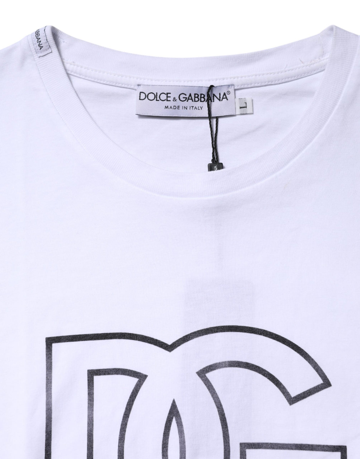 Dolce & Gabbana White DG Logo Print Short Sleeves Men's T-shirt (Pre-Owned)