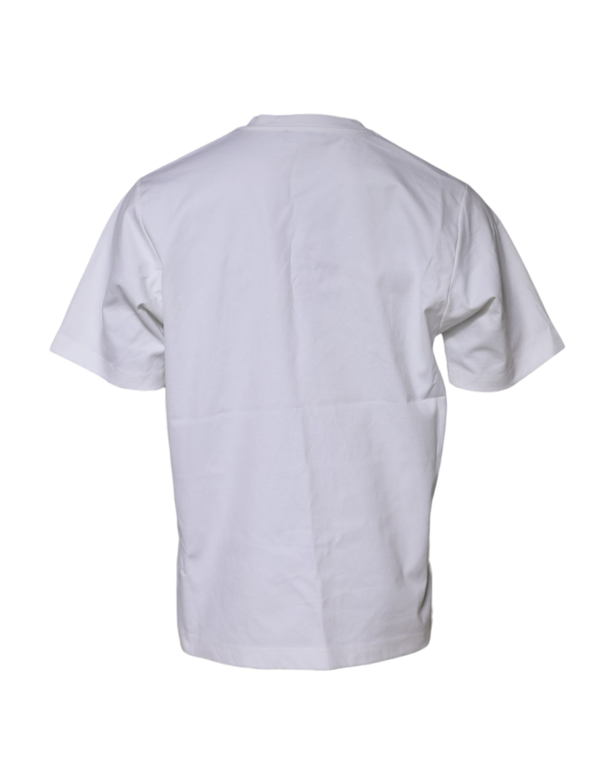 Dolce & Gabbana White Logo Embellish Short Sleeves Men's T-shirt (Pre-Owned)