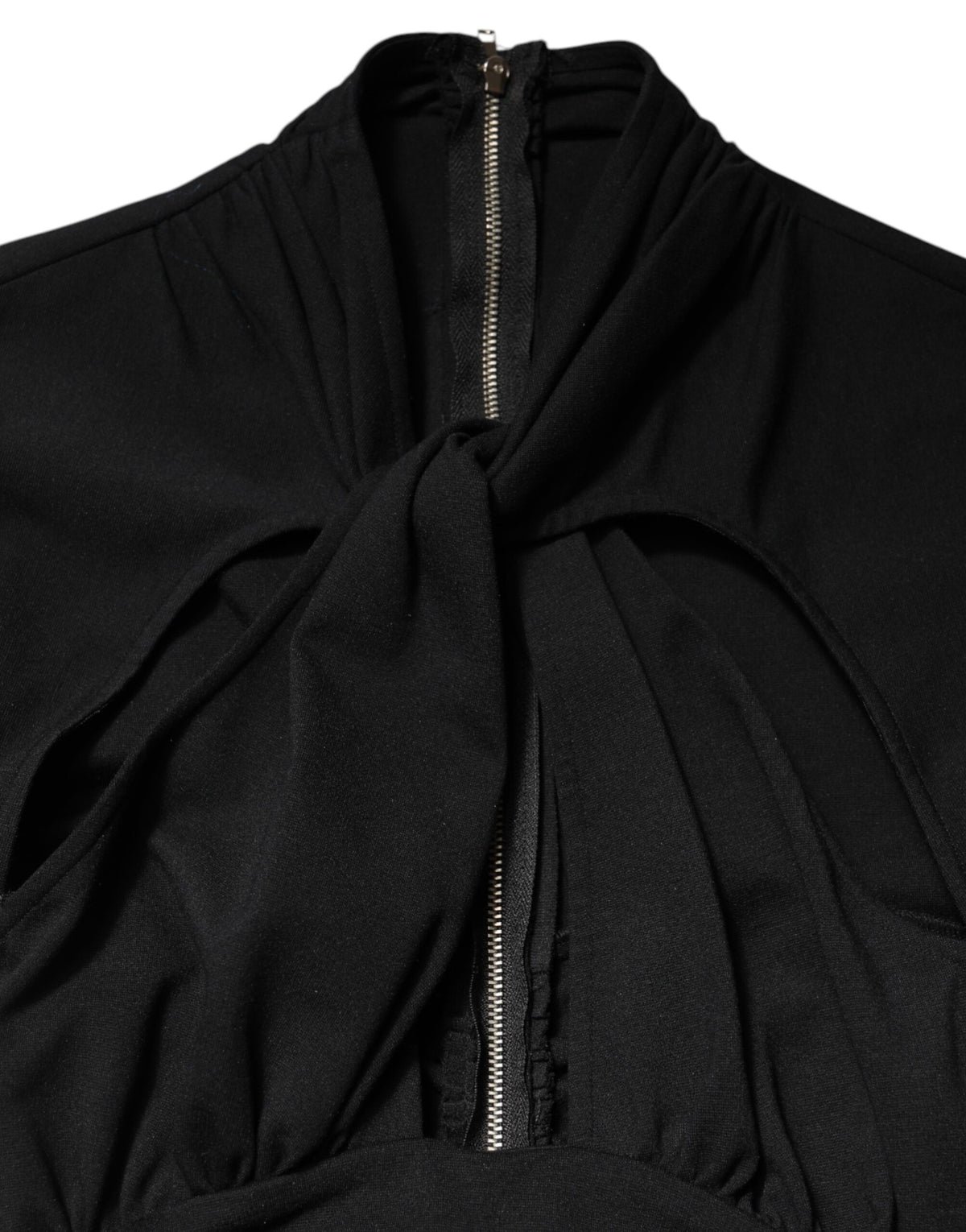 Dolce & Gabbana Black Long Sleeves Sheath Midi Women's Dress