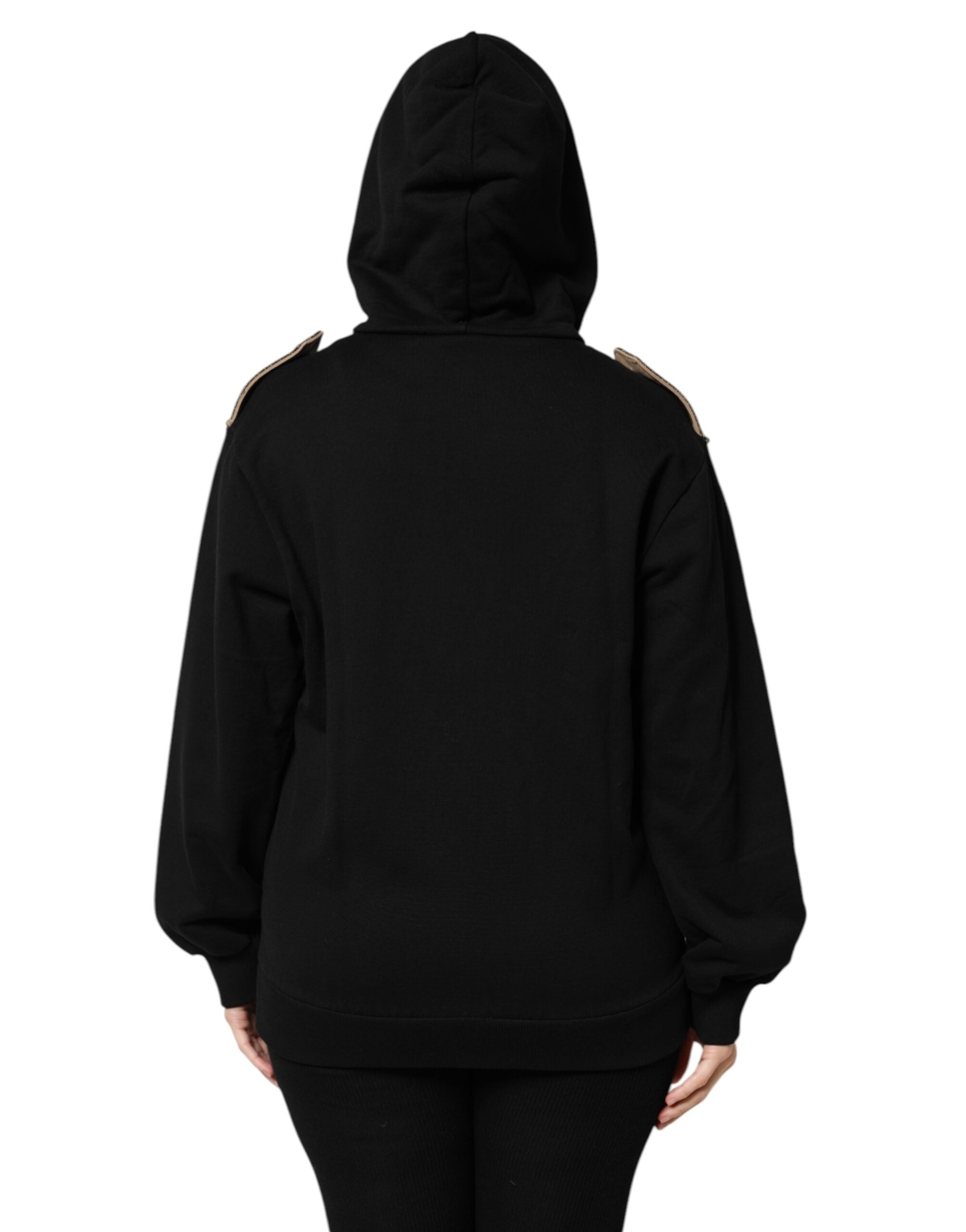 Dolce & Gabbana Black Logo Hooded Full Zip Sweatshirt Women's Jacket