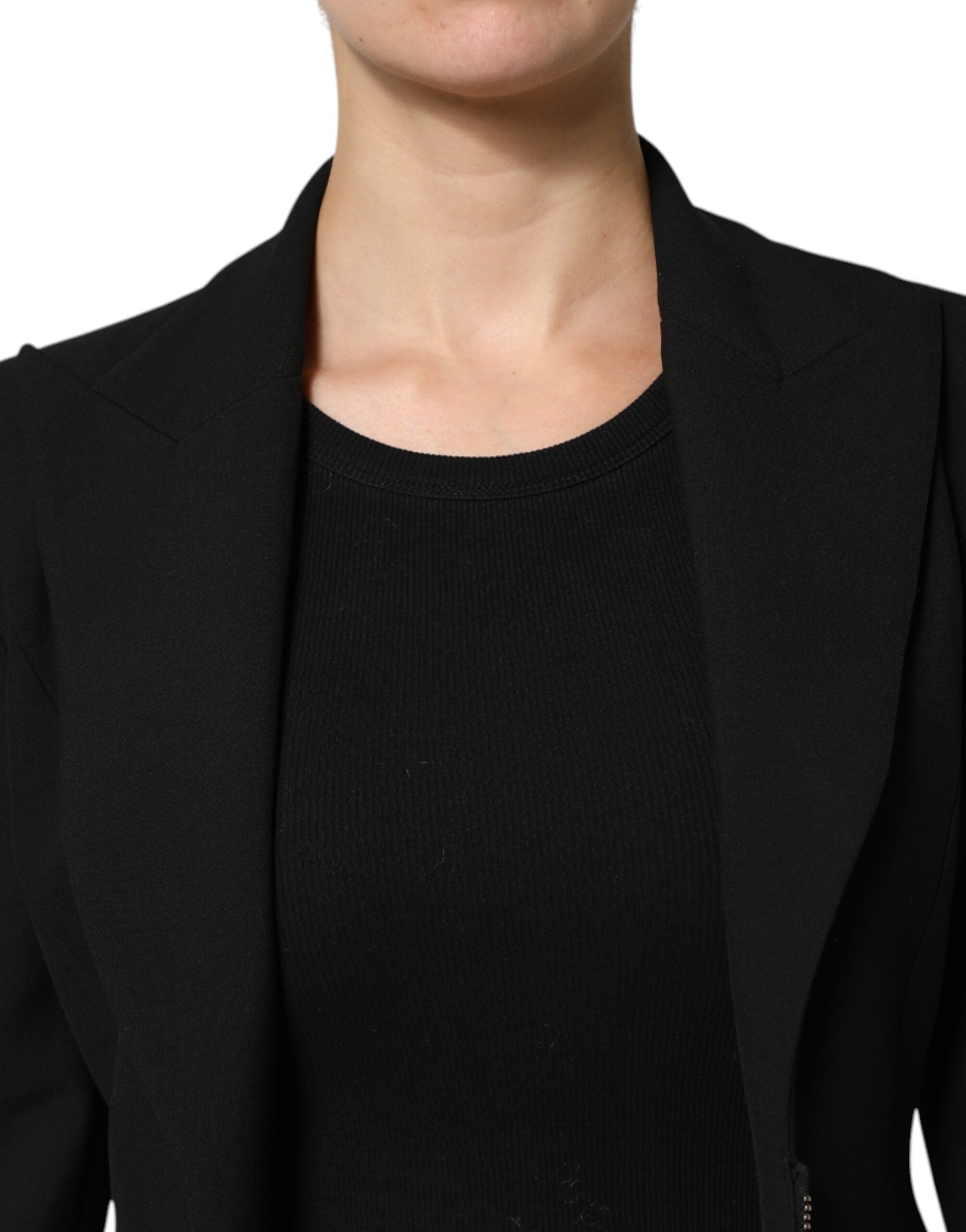 Les Hommes Black Polyester Single Breasted Trench Coat Women's Jacket (Pre-Owned)