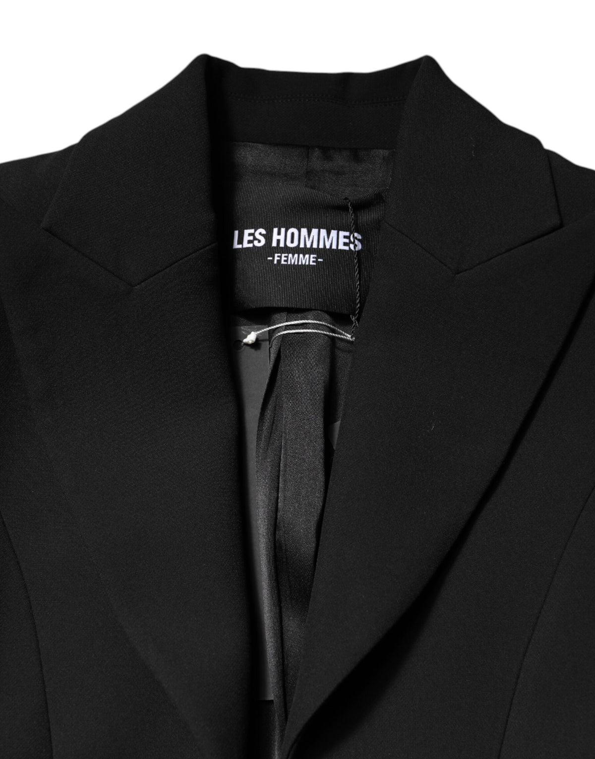 Les Hommes Black Polyester Single Breasted Trench Coat Women's Jacket (Pre-Owned)