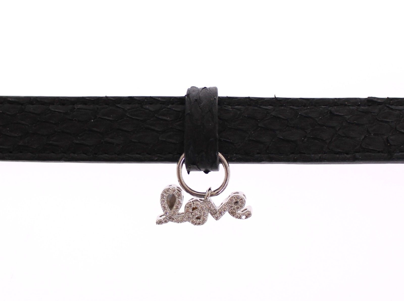 Nialaya Snakeskin CZ LOVE 925 Silver Men's Bracelet