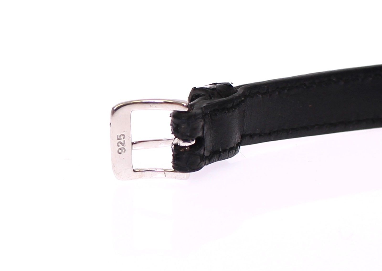 Nialaya Snakeskin CZ LOVE 925 Silver Men's Bracelet
