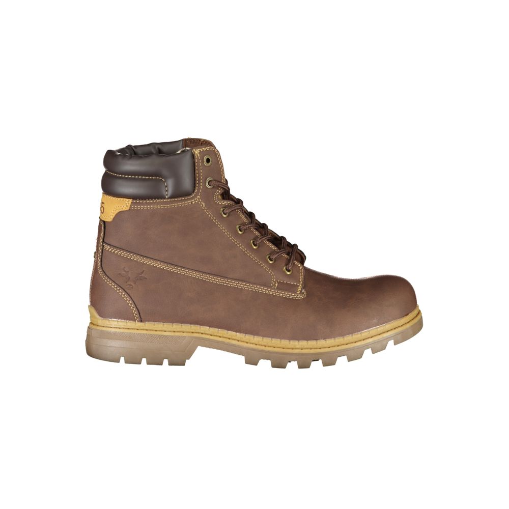 Carrera Elegant Brown Lace-Up Boots with Contrast Men's Detail