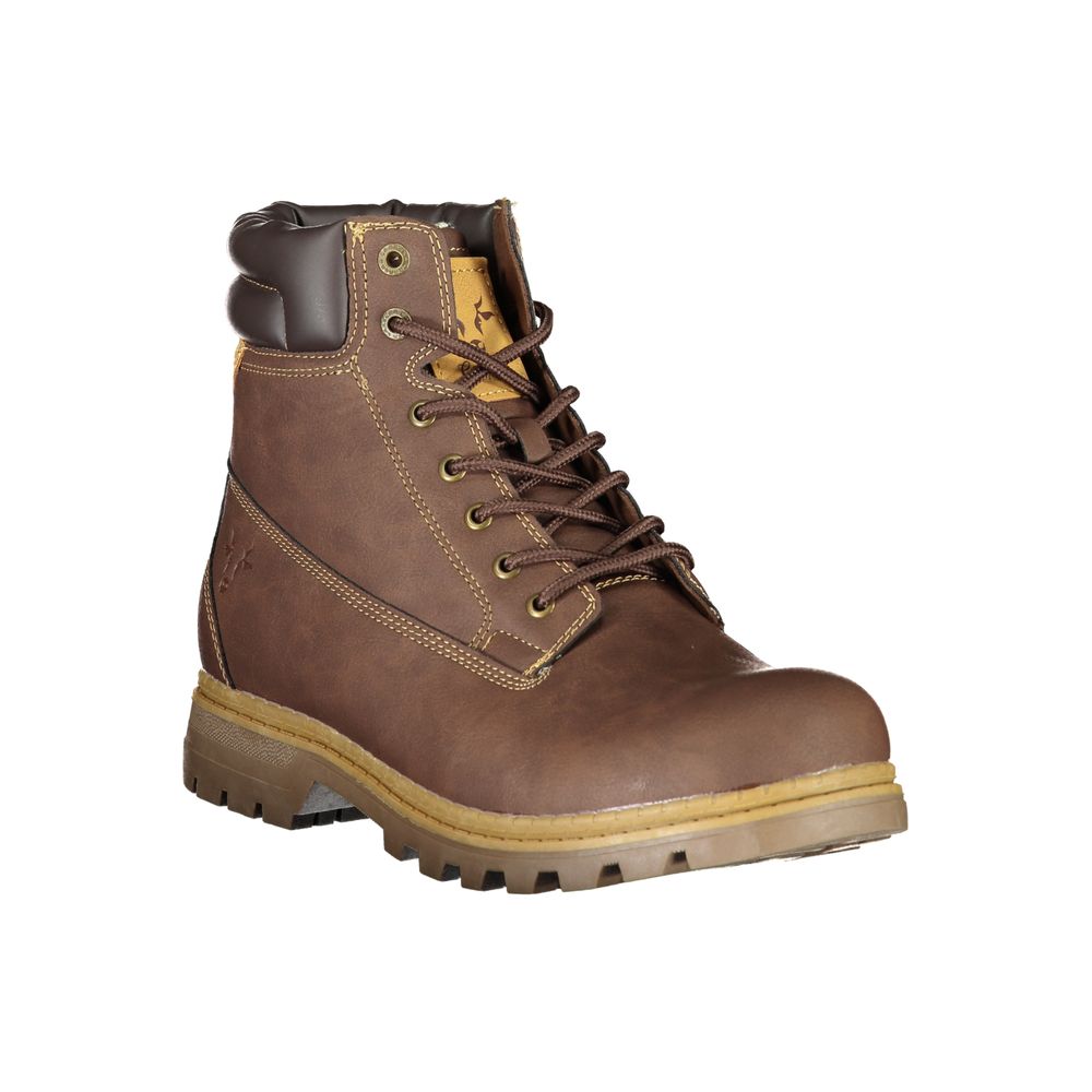 Carrera Elegant Brown Lace-Up Boots with Contrast Men's Detail