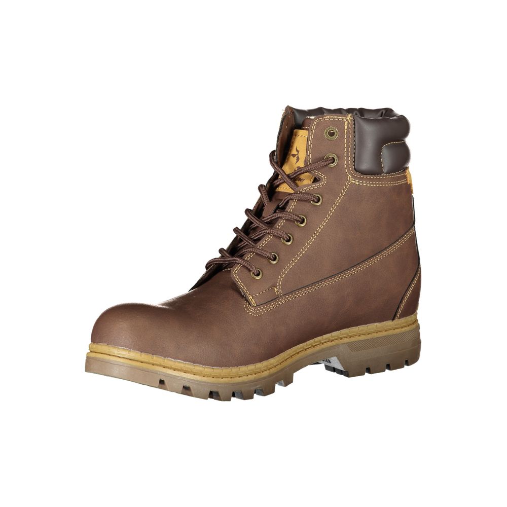 Carrera Elegant Brown Lace-Up Boots with Contrast Men's Detail